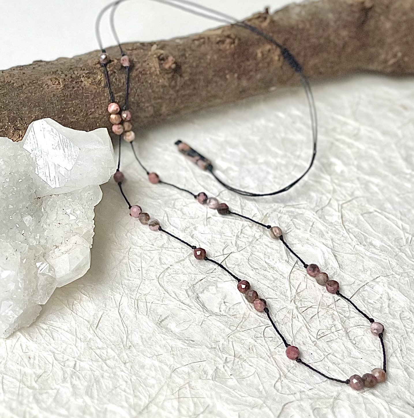 Rhodonite Dainty Adjustable Necklace