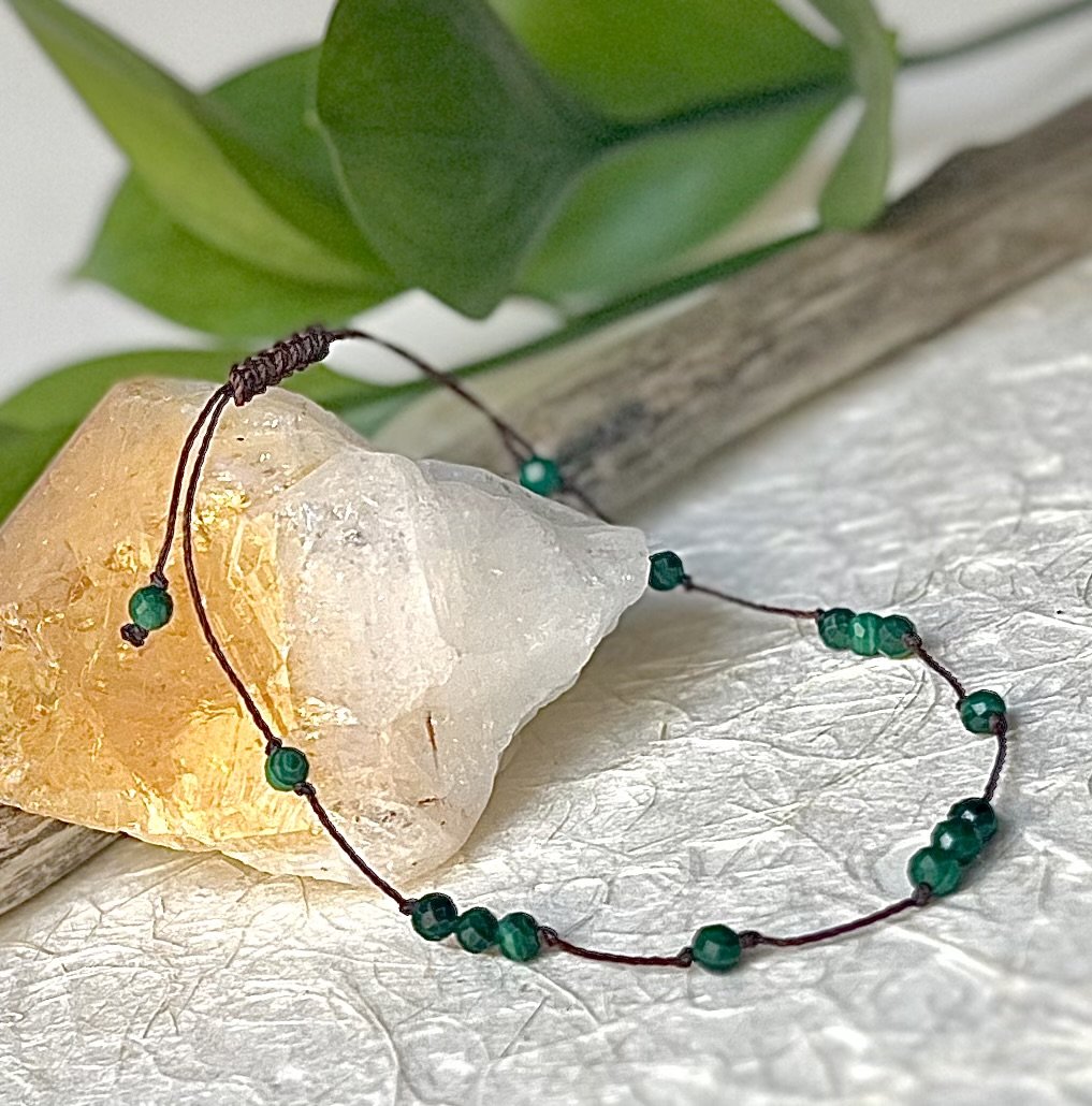 Malachite Dainty Adjustable Bracelet