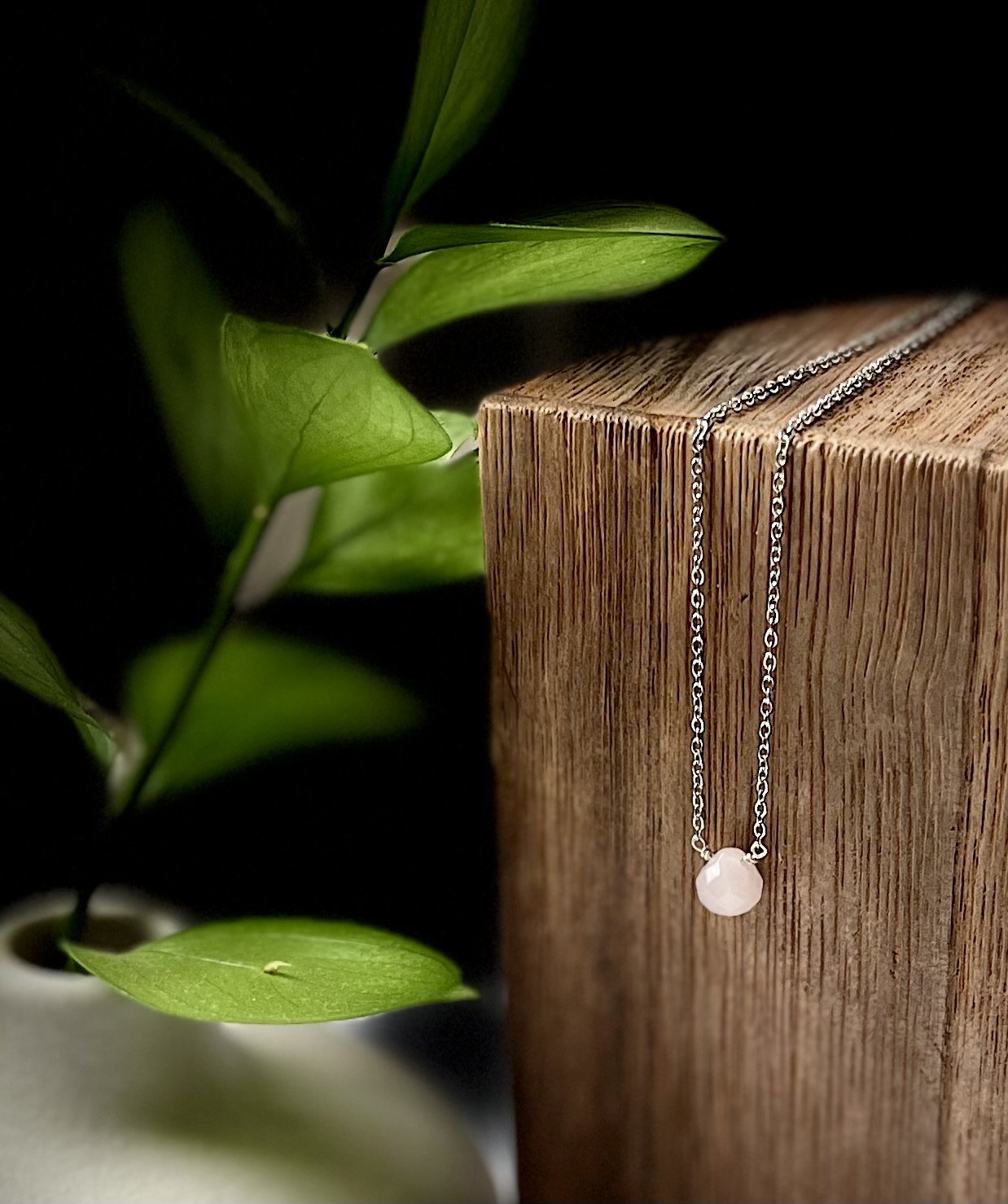 Rose Quartz Solitaire Necklace