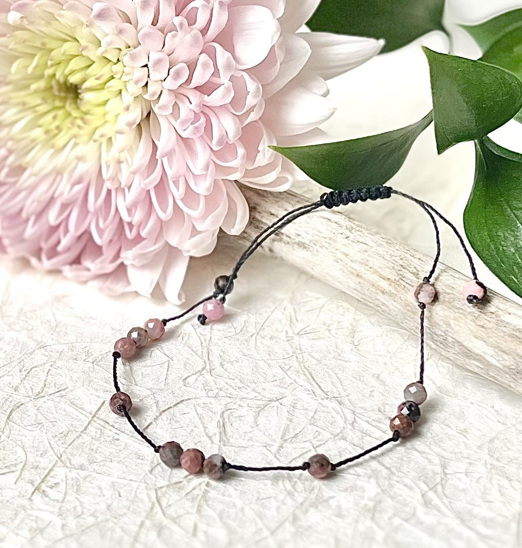 Rhodonite Dainty Adjustable Bracelet