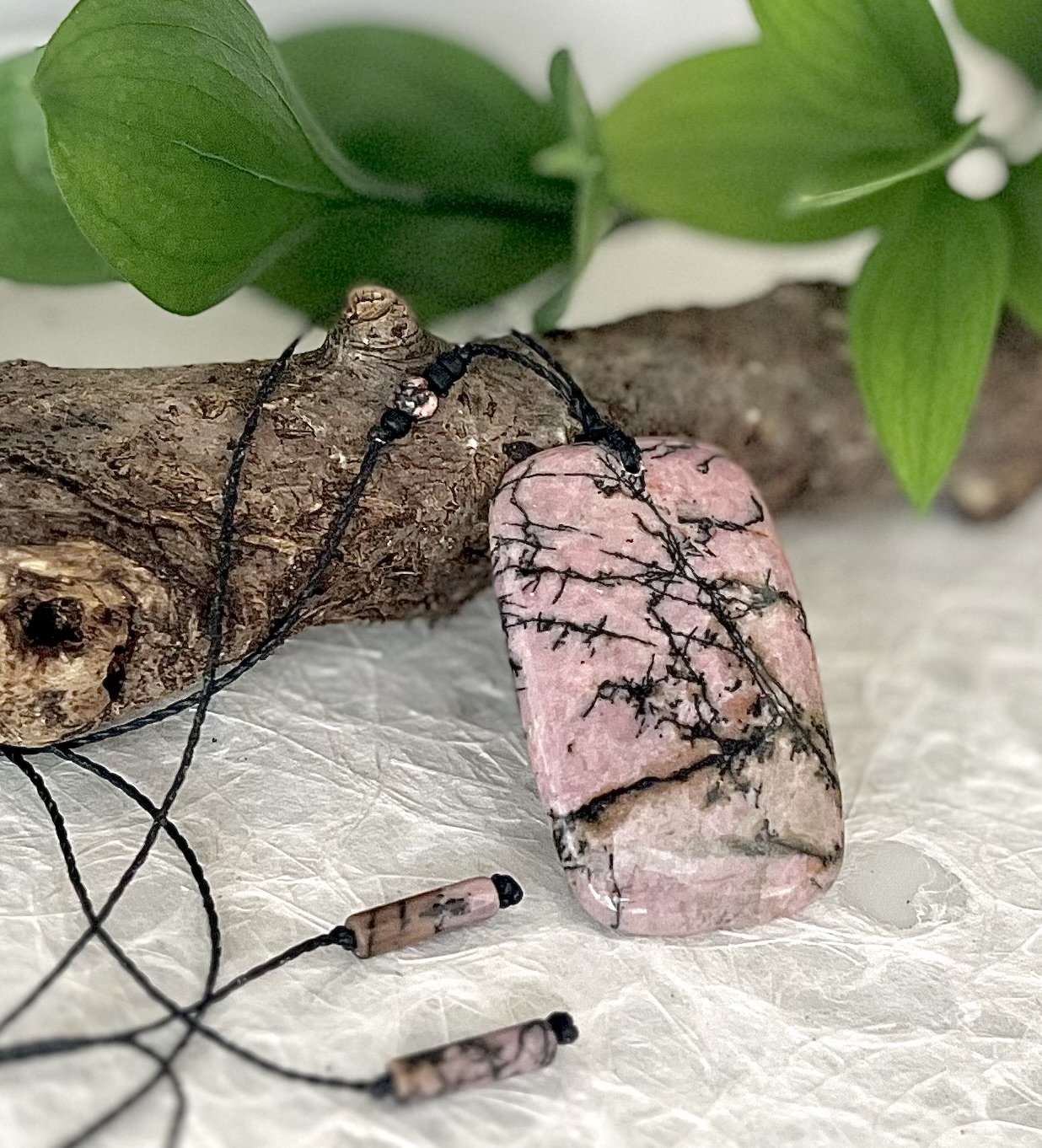 Rhodonite Focal Pendant Necklace