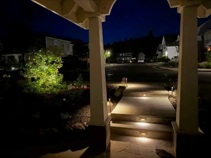 Concrete stairs with built in lights