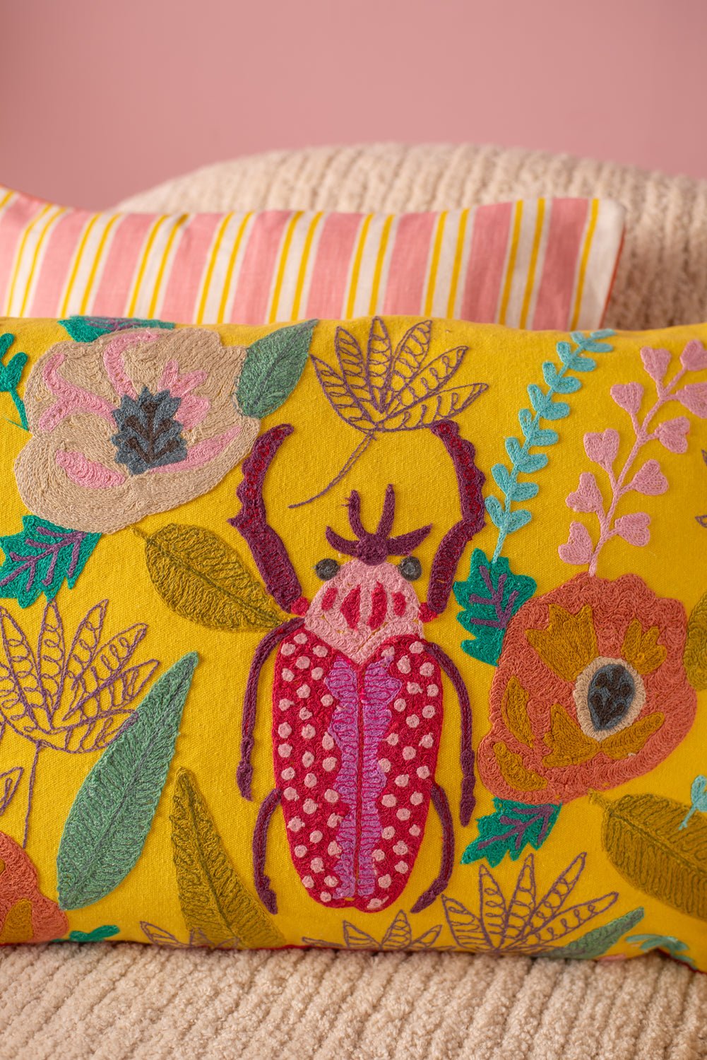 Beetle Embroidered Cushion Cover CC1090 by Ian Snow 4.jpeg