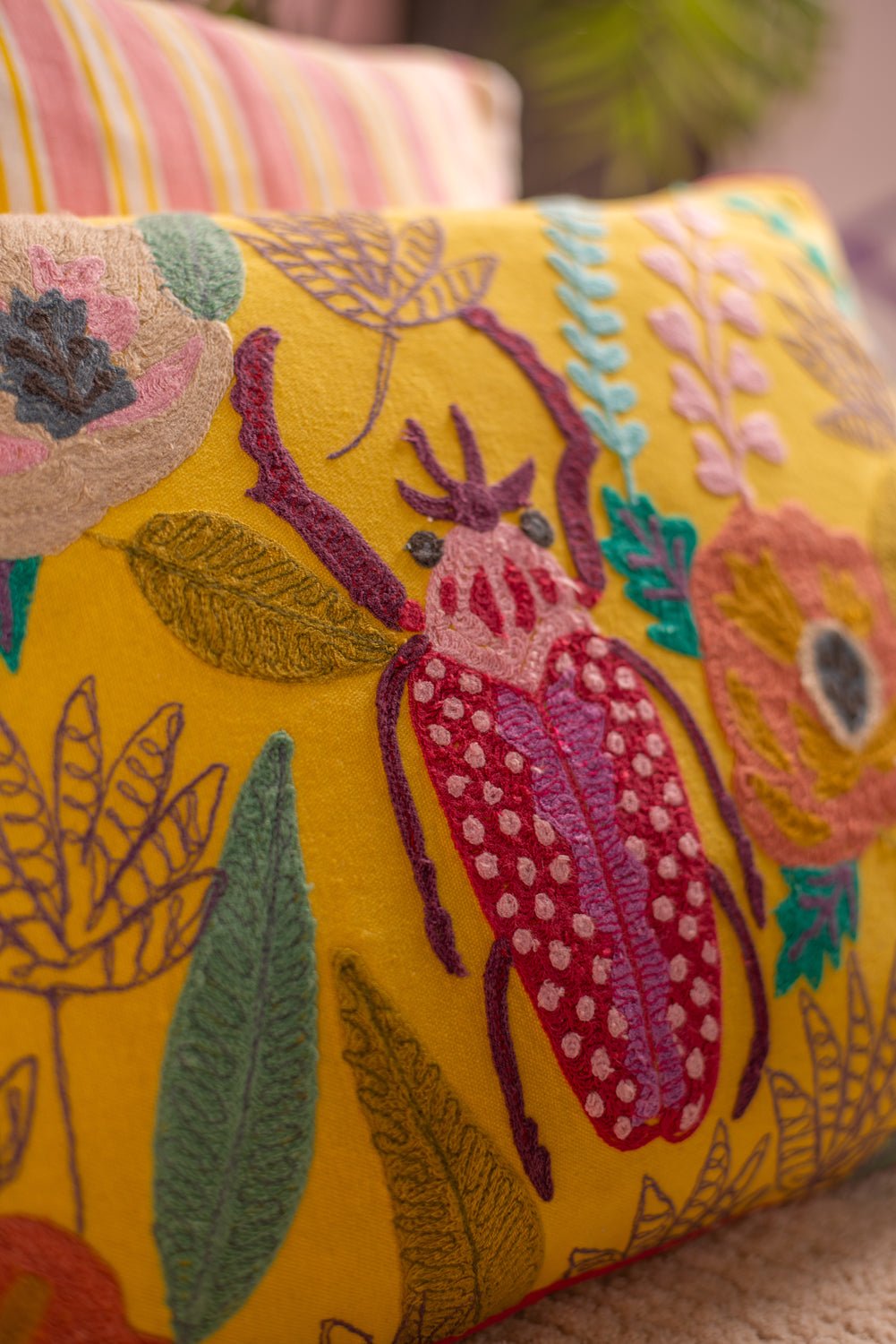Beetle Embroidered Cushion Cover CC1090 by Ian Snow 6.jpeg