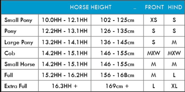 woof wear horse boot size chart