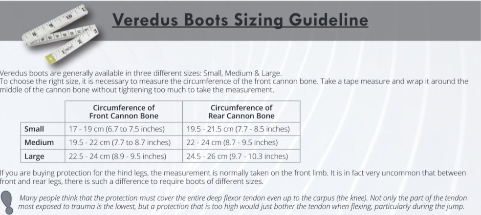 Veredus horse boot size chat