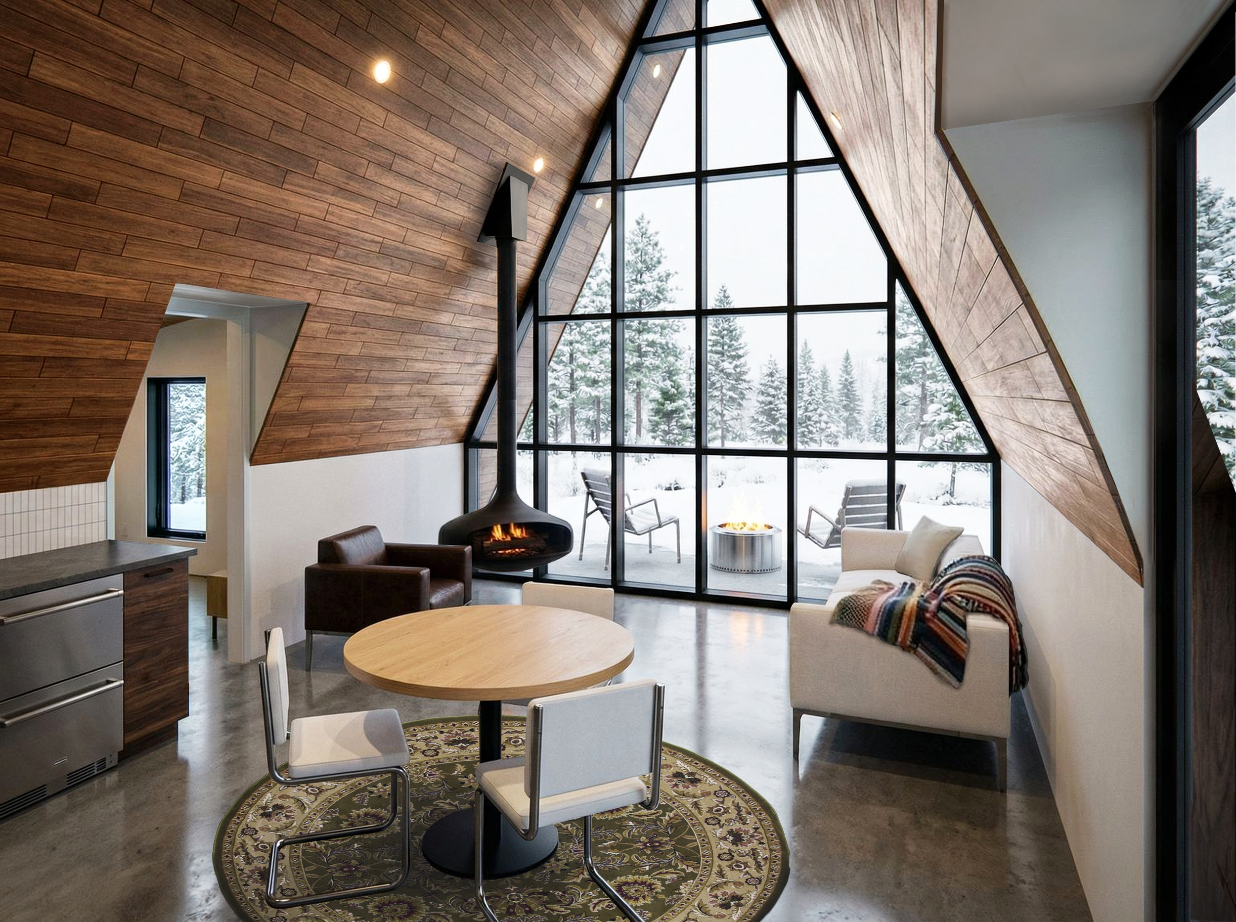 A-Frame living room
