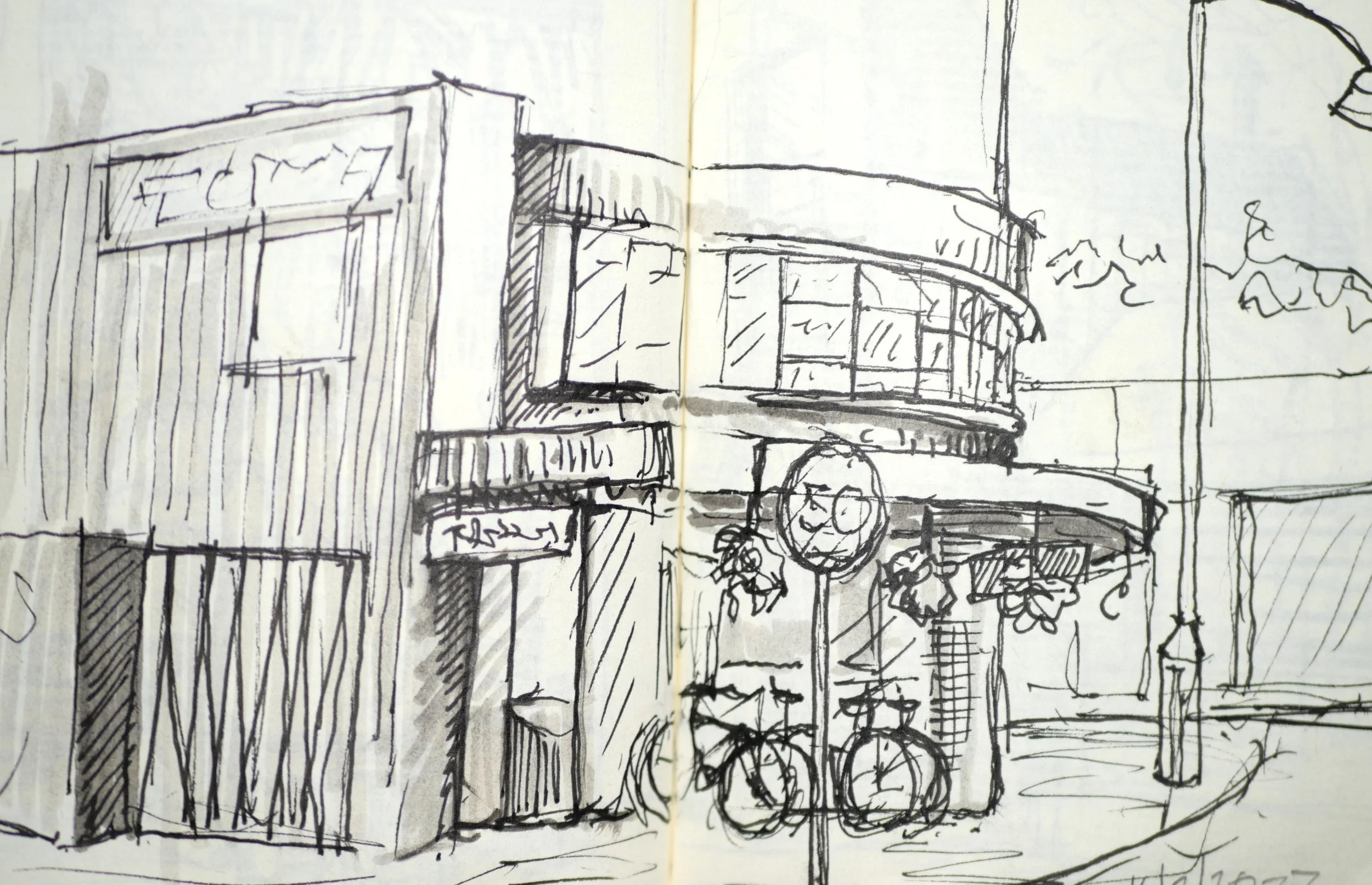 Bridge Street, Nelson
 (140x180) 
Fibre Tipped Pen and Brush Pen