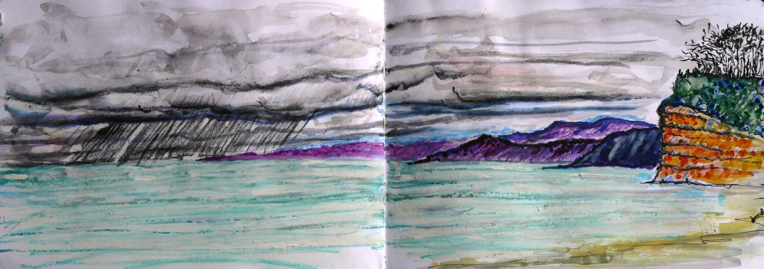 Study 34 (145x420) 
Water Colour, and Brush Pens.