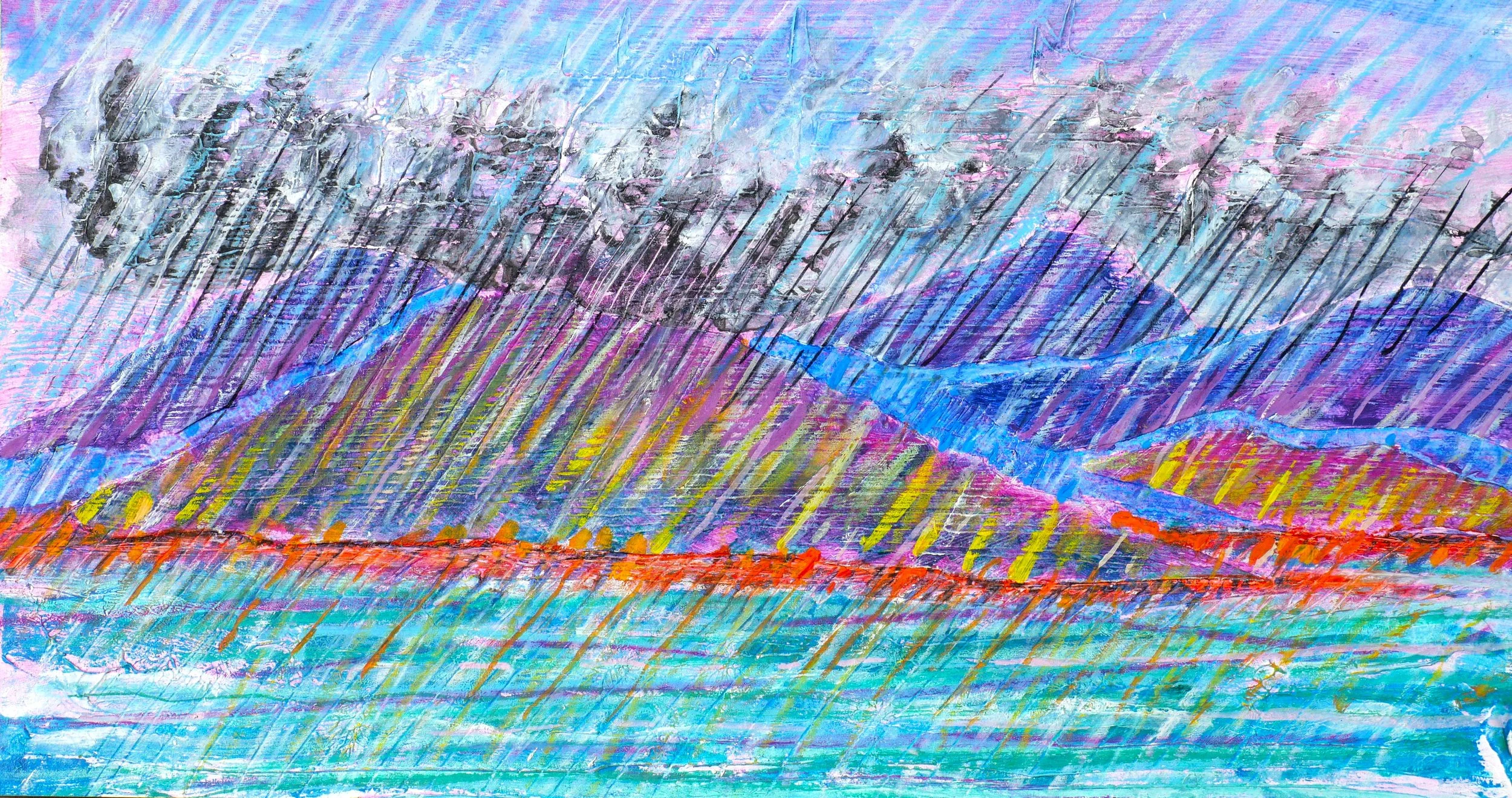 Study 10 (160x300)
Acrylic Paint, Brush Pen, Crayon, Water Colour on Gesso treated paper.