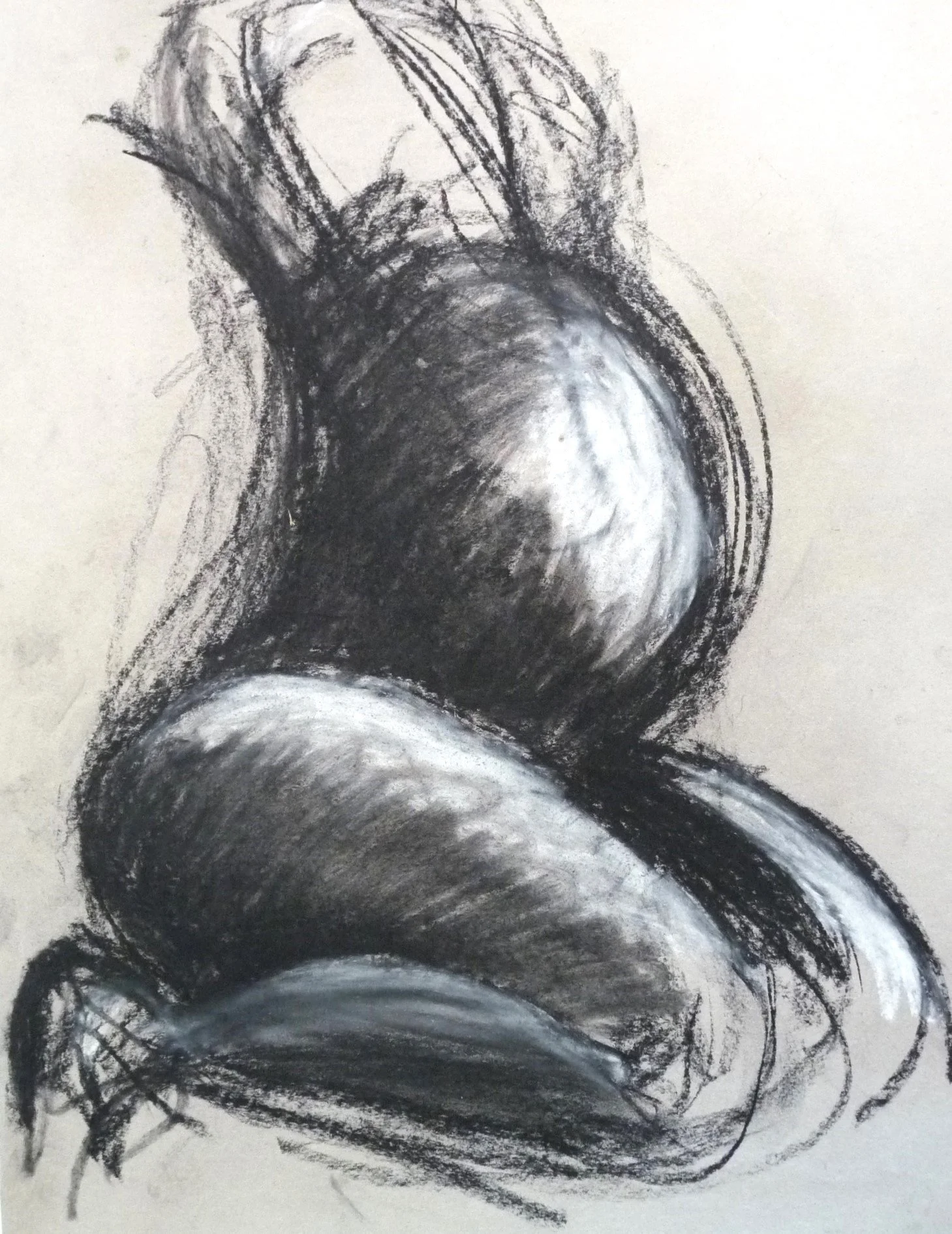 Black Crayon and Chalk Pastel drawing (210x297)