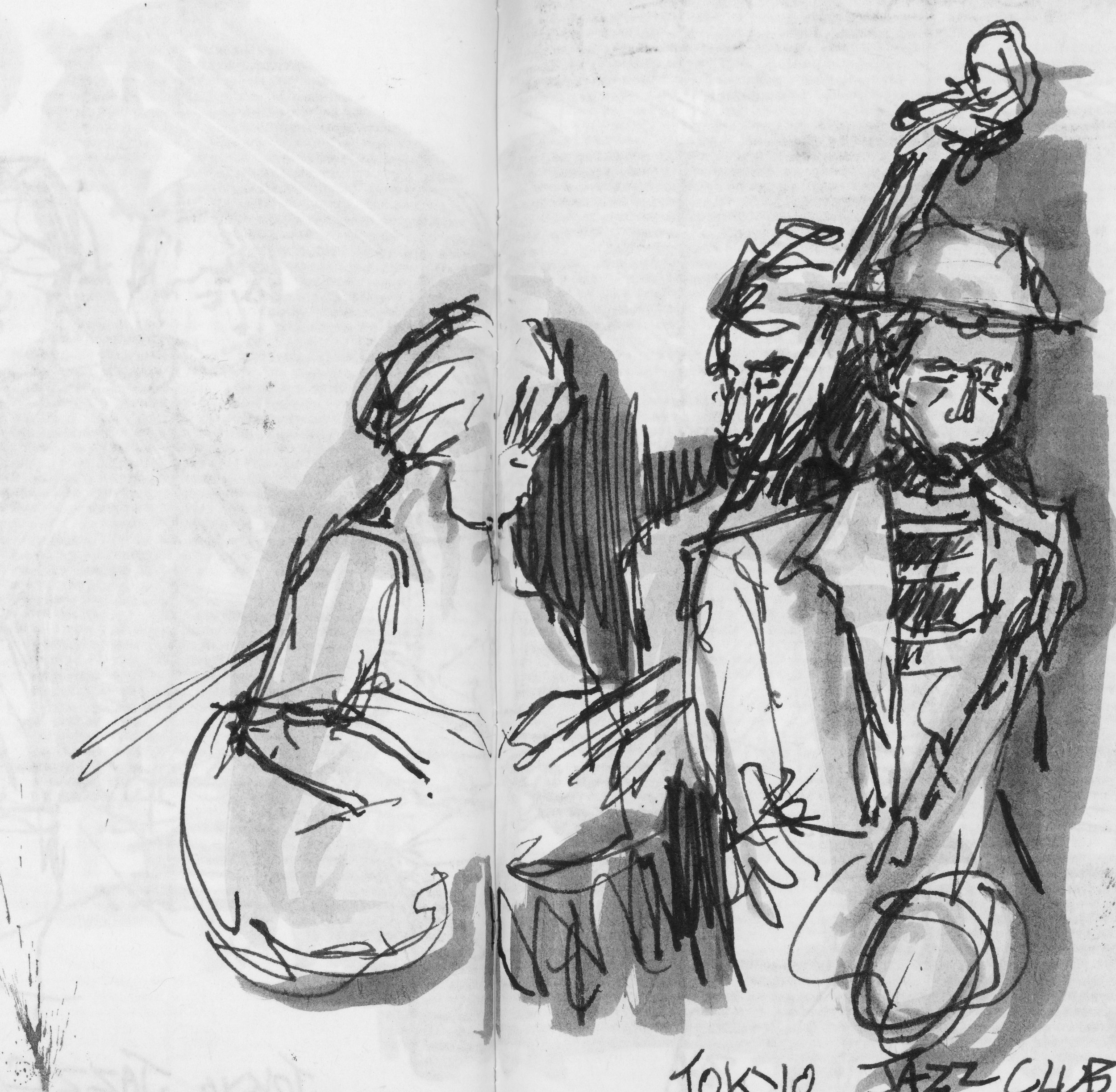 Jazz Club, Tokyo 2. (130x170)
Brush Pen and Fibre tipped pen.