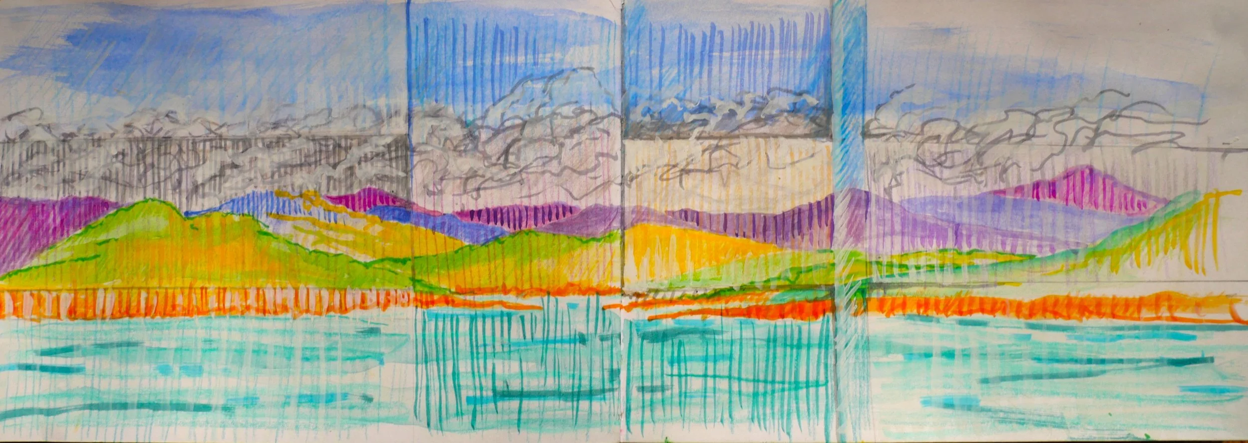 Study 19 (140x420 )
Water Colour, Crayon and Brush Pens.