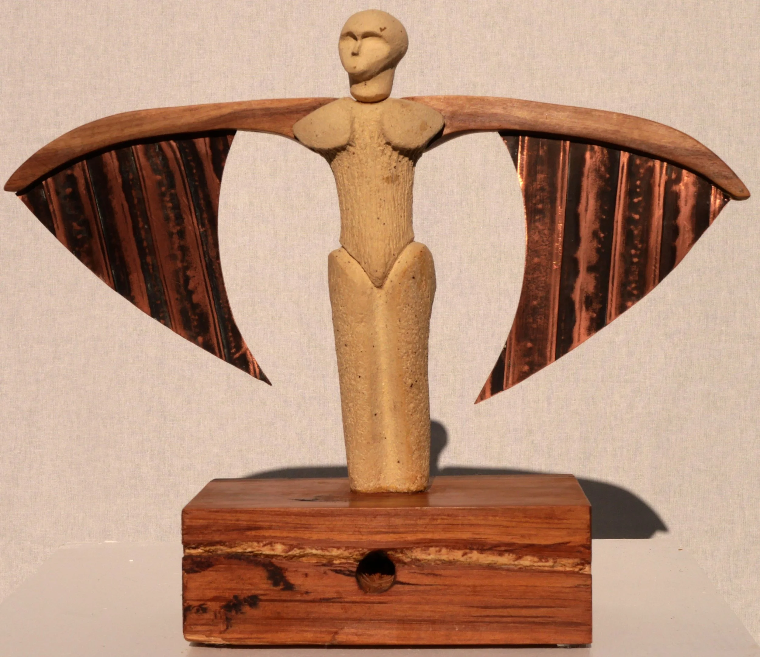 Maquette 3 (250x385x55)
Ceramic, Copper and Wood (Matai)
Rimu base