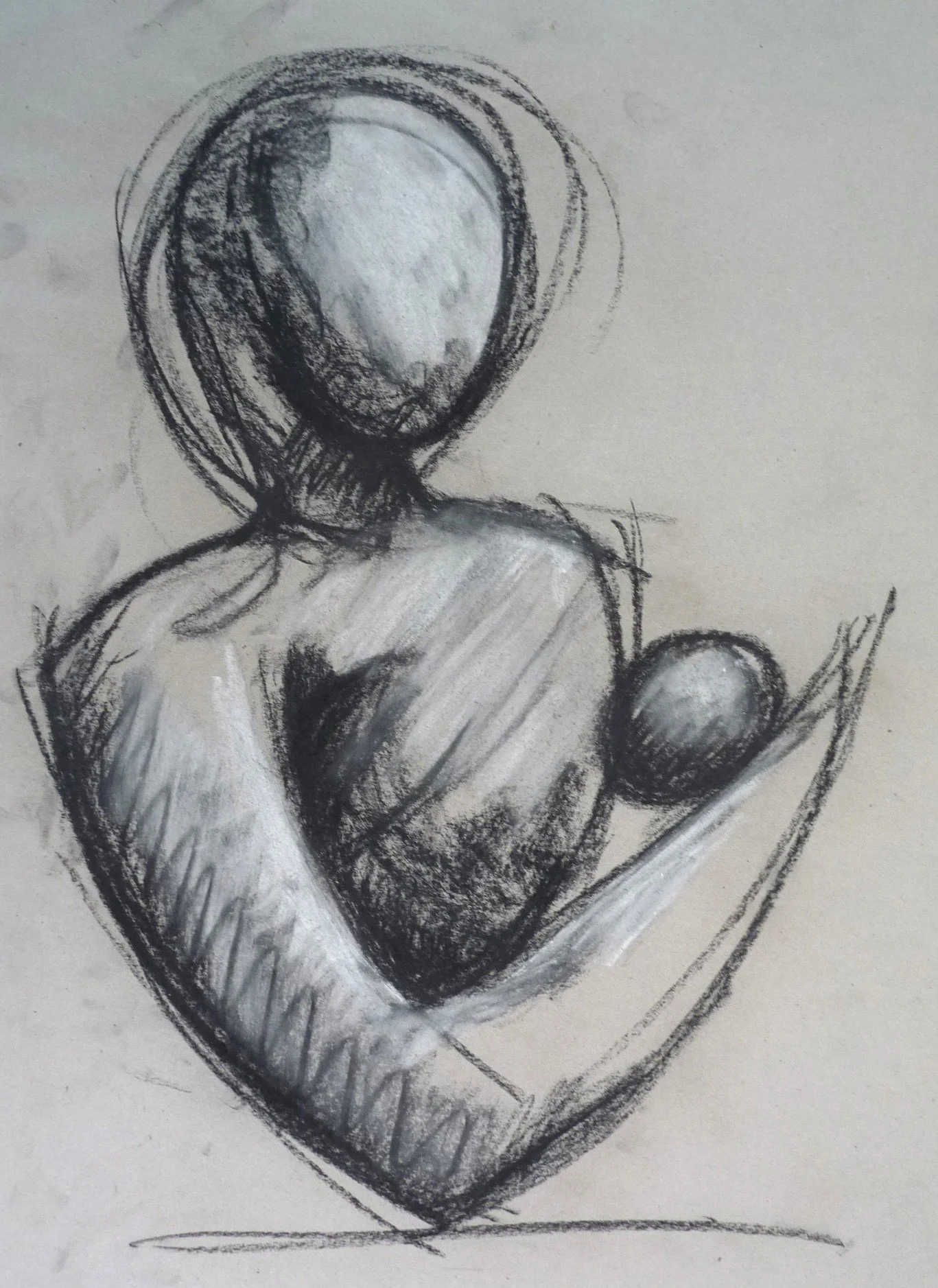 Black Crayon, Graphite, Charcoal and Chalk Pastel drawing (290x410)