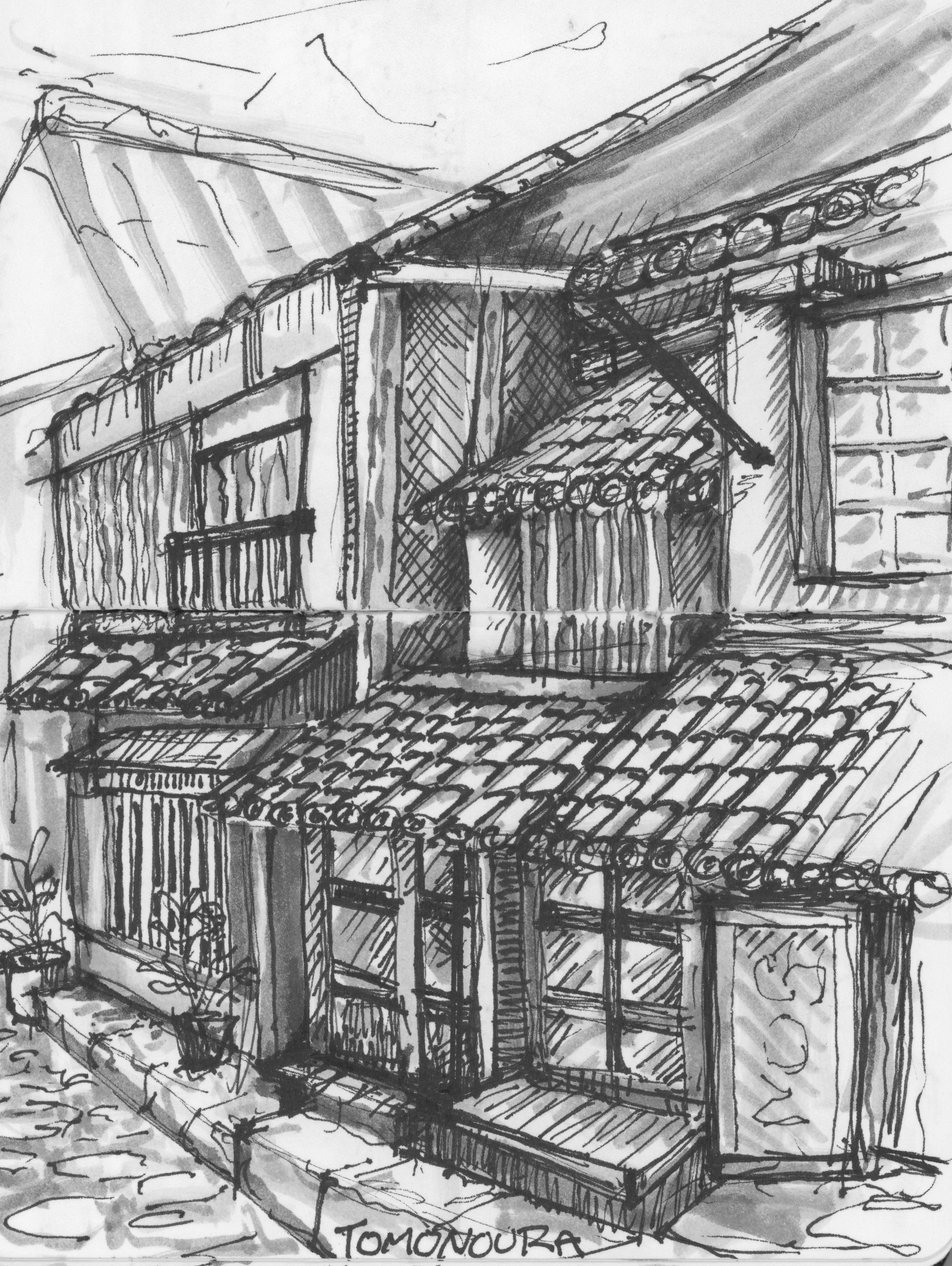 Tomonoura. (135x175)
Brush Pen and Fibre tipped pen.