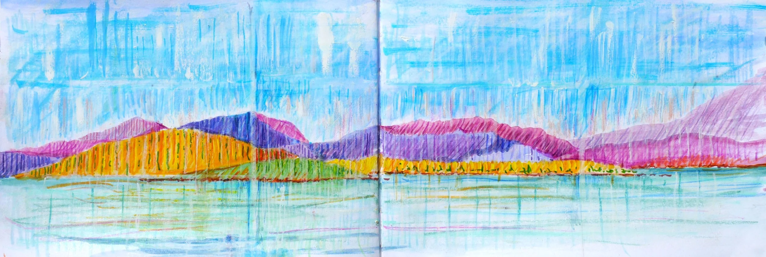 Study 16 (145x420)
Water Colour, Brush Pen, Crayon, Fibre Tipped Pen and Gouache.