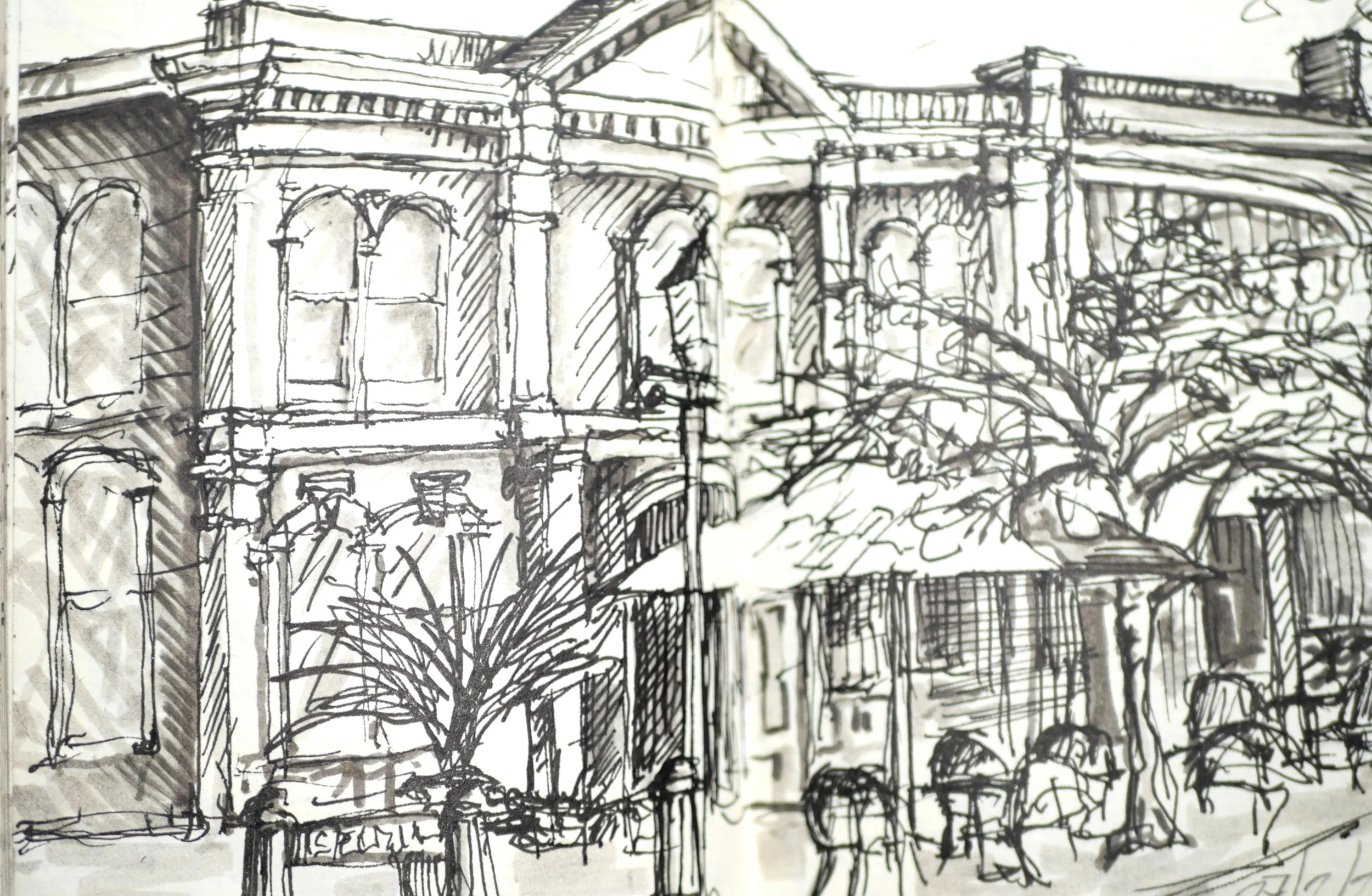 Trafalgar Street, Nelson
 (140x180) 
Fibre Tipped Pen and Brush Pen