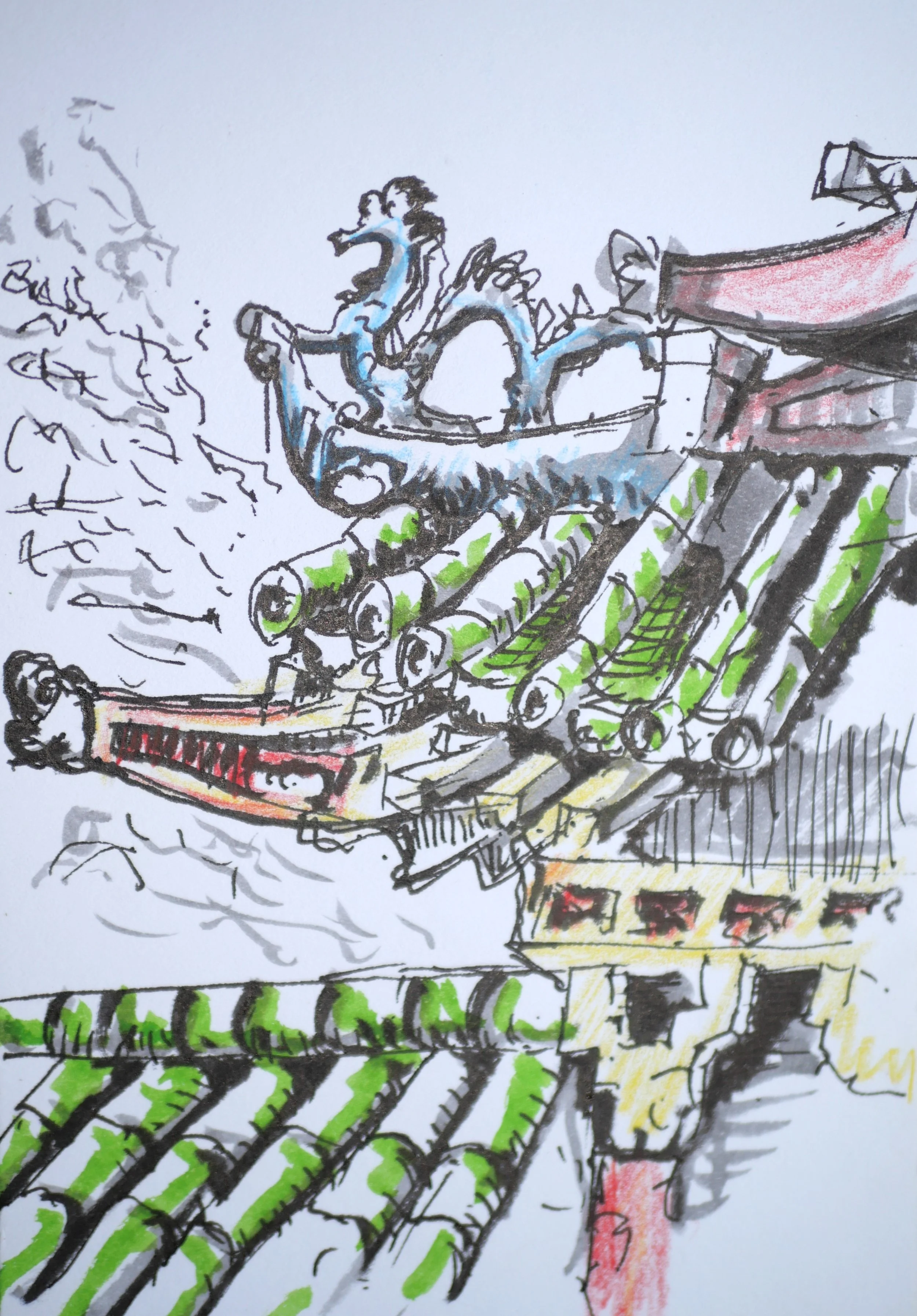 Hoi An, Vietnam.
 (90x140) 
Fibre Tipped Pen, Brush Pen and Colour Pencil