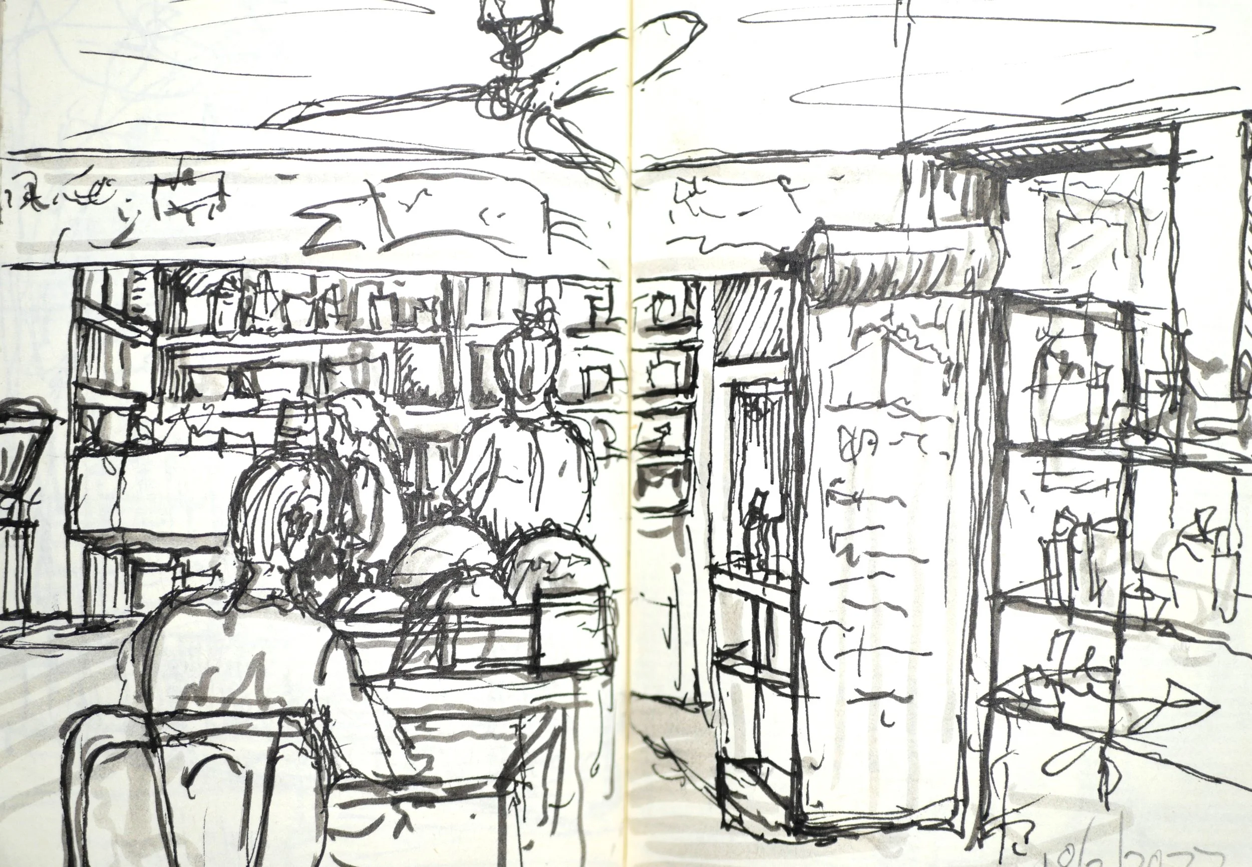 Red Gallery Café, Nelson
 (140x180) 
Fibre Tipped Pen and Brush Pen
