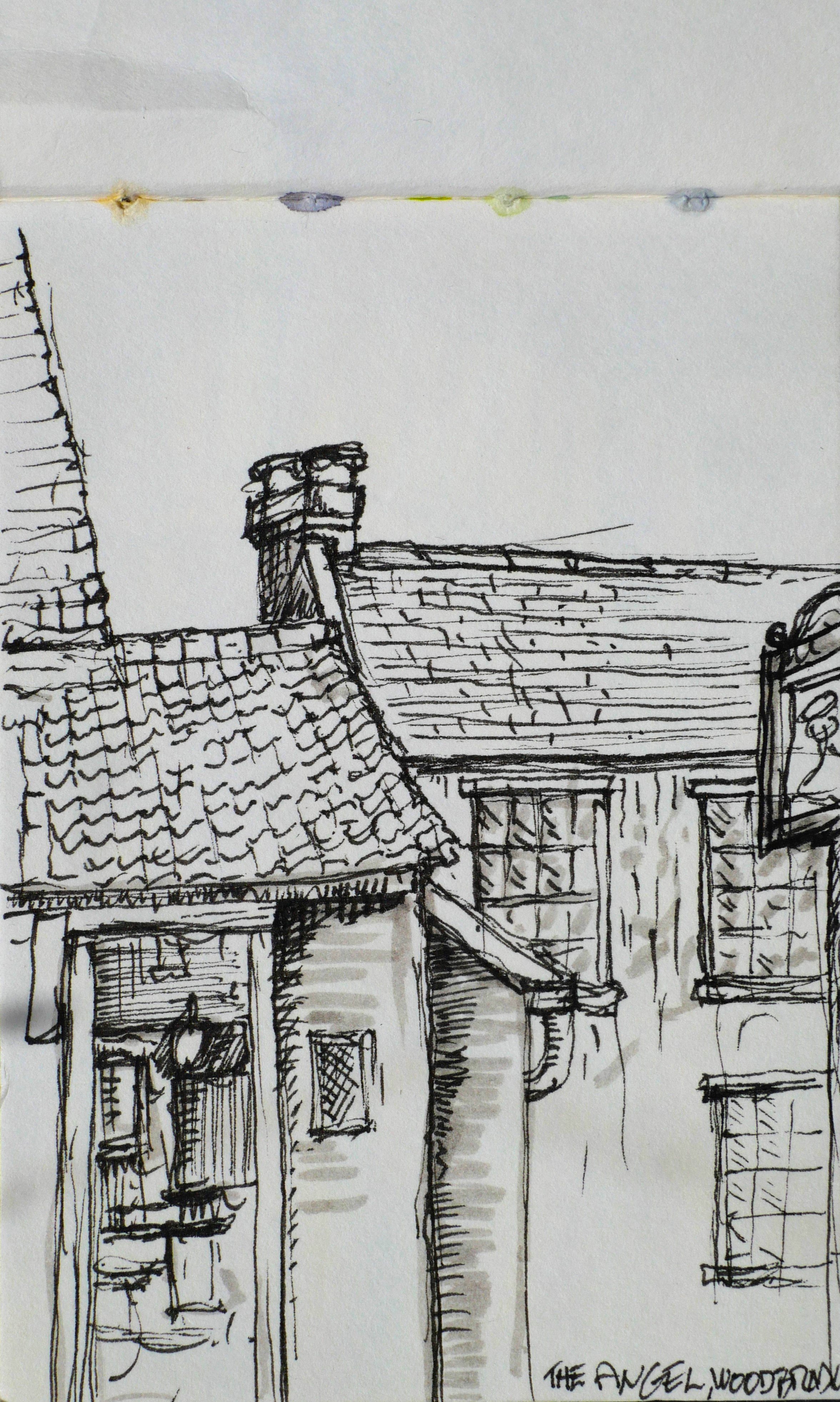 Angel Inn. Woodbridge, Suffolk. (85x115)
Brush Pen and Fibre Tipped Pen