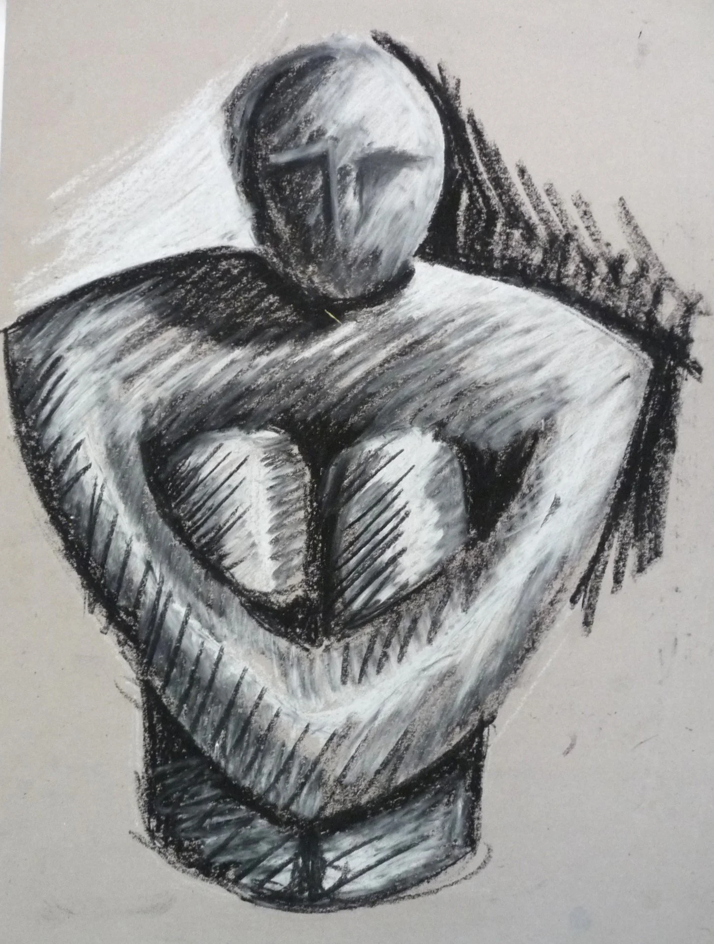 Black Crayon and Chalk Pastel drawing (210x297)