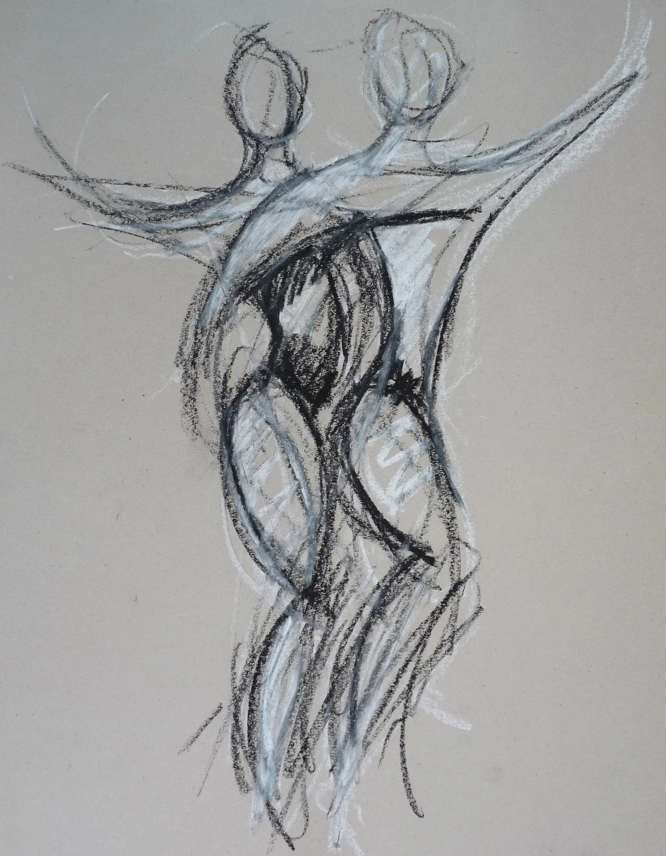 Black Crayon, Graphite and Chalk Pastel drawing (290x410)