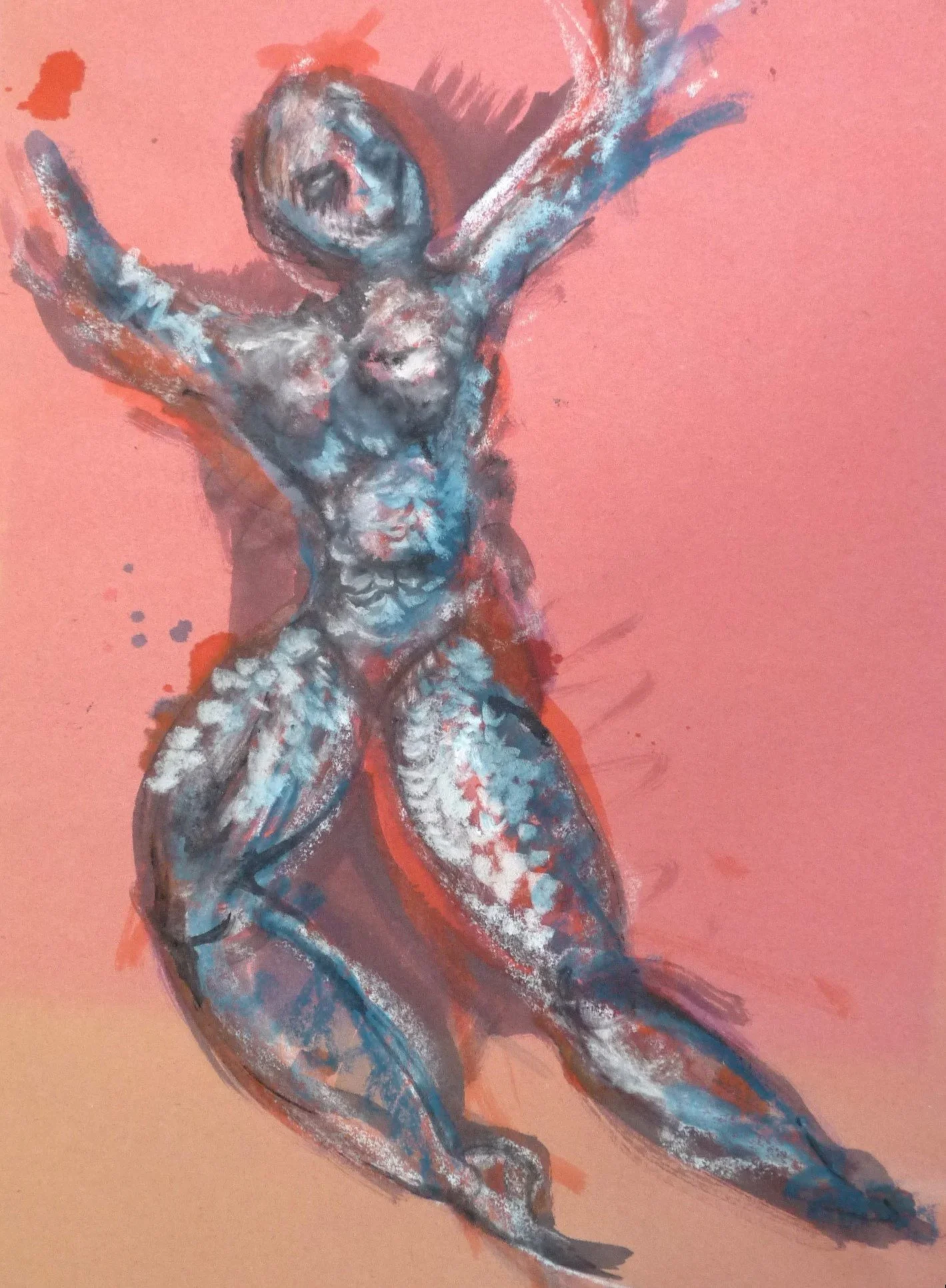 Colour Pencil and Acrylic Paint drawing (210x297)