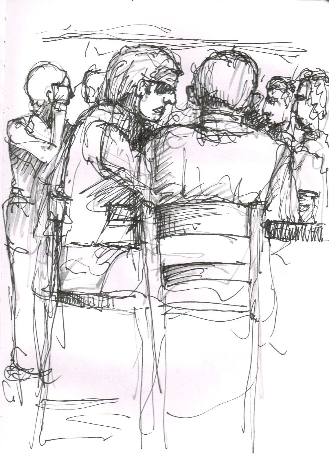 Departure Lounge, Wellington
 (90x140) 
Fibre Tipped Pen 