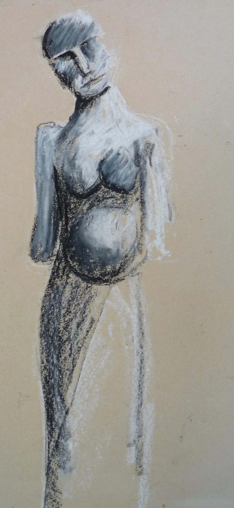 Black Crayon and Chalk Pastel drawing (150x410)