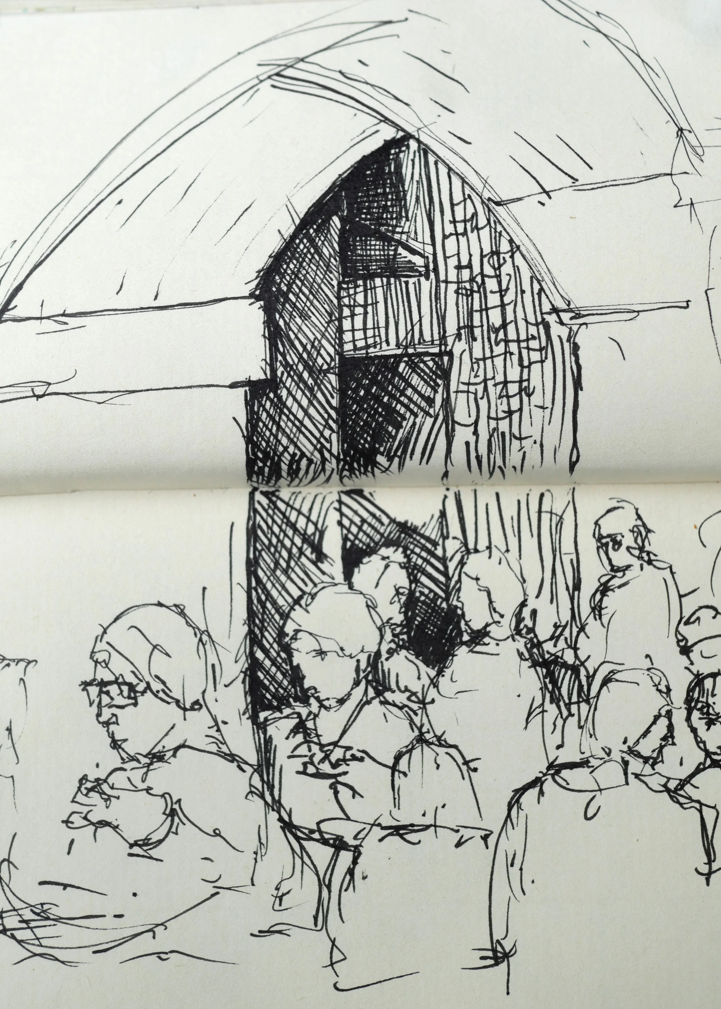Crypt Café, St Martins in the Fields, London
 (140x180) 
Fibre Tipped Pen 