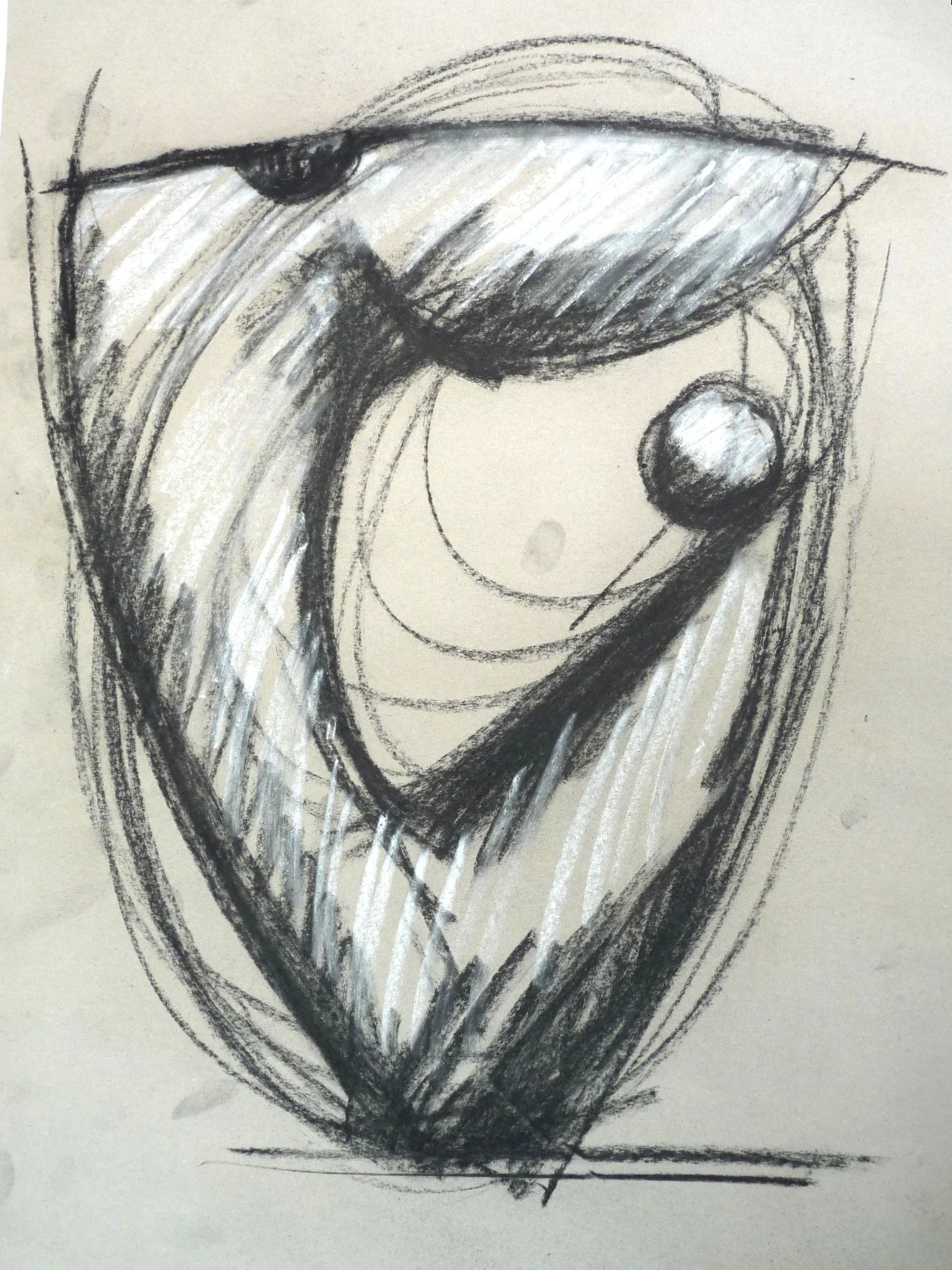 Black Crayon and Chalk Pastel drawing (290x410)