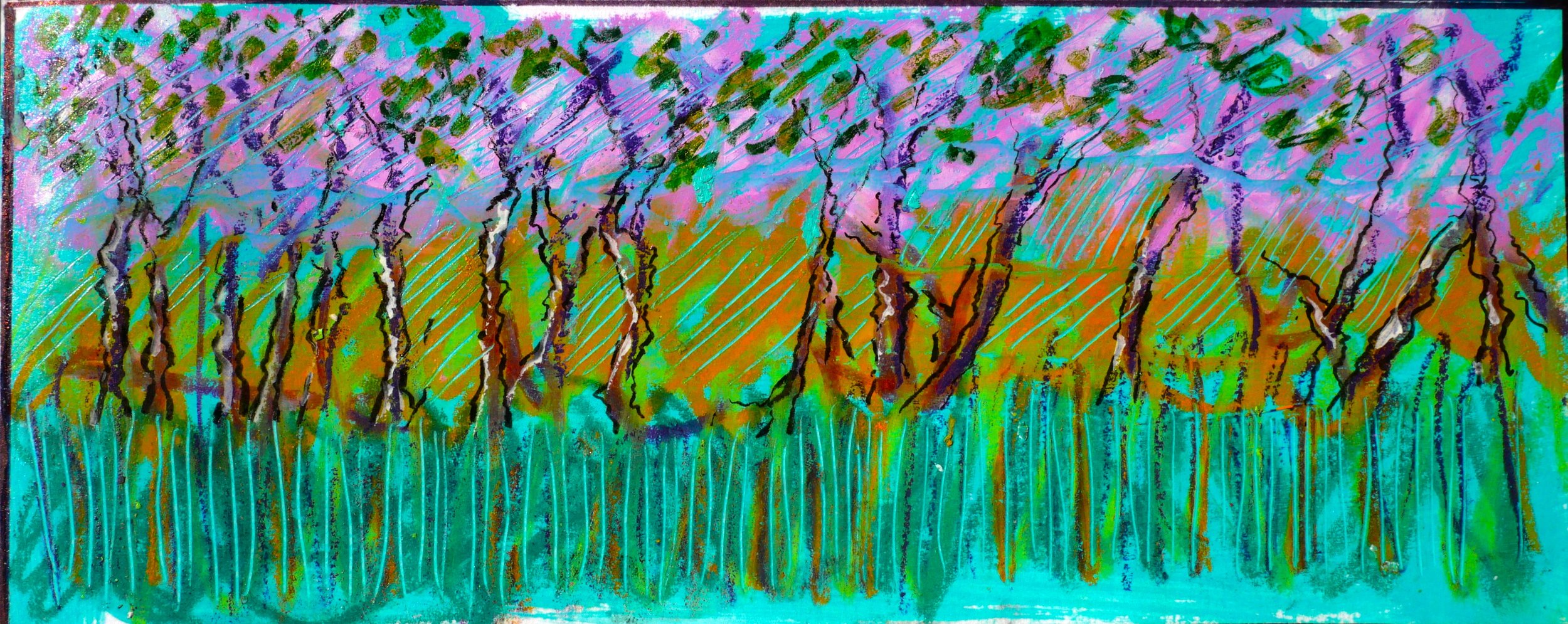 Study 28 (80x200) 
Water Colour, Brush Pens. Gouache and Oil Pastel.