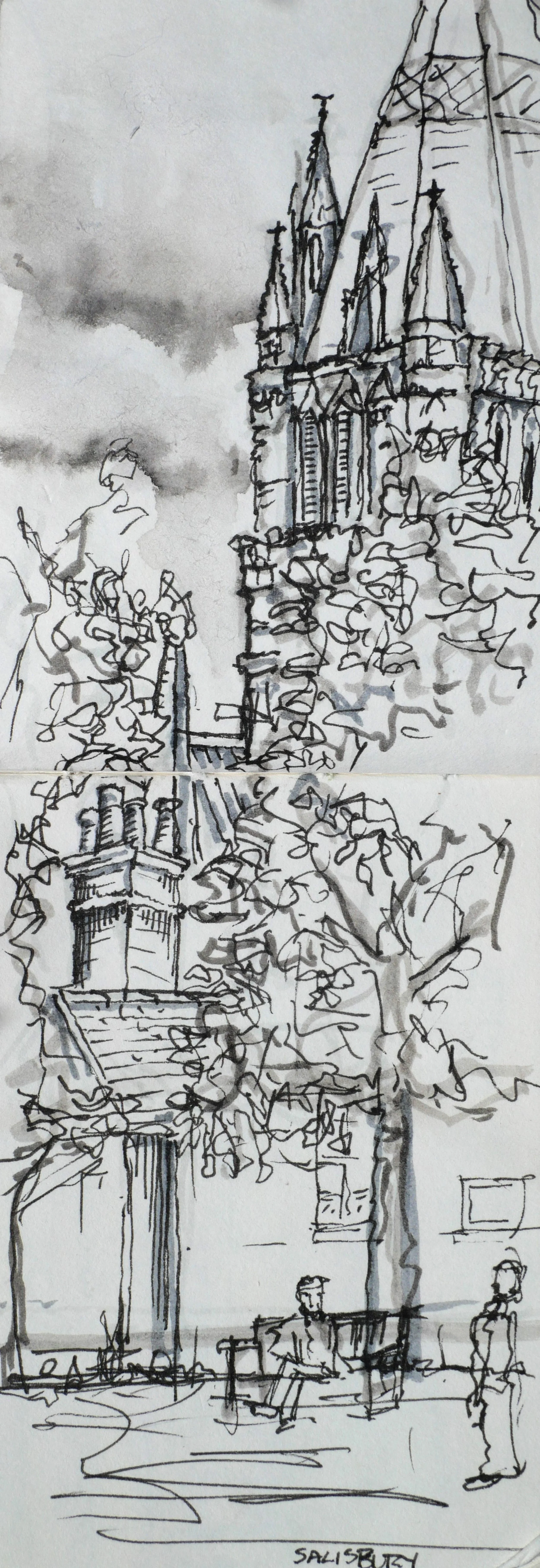 Salisbury, Wiltshire. (85x230)
Brush Pen and Fibre Tipped Pen.