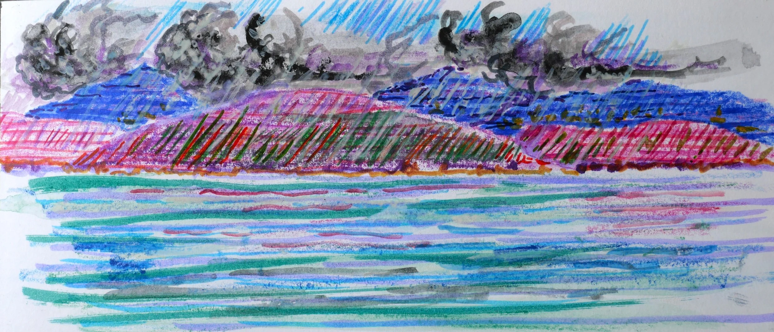 Study 7 (95x205)
Water Colour, Brush Pen, Crayon and Fibre Tipped Pen.