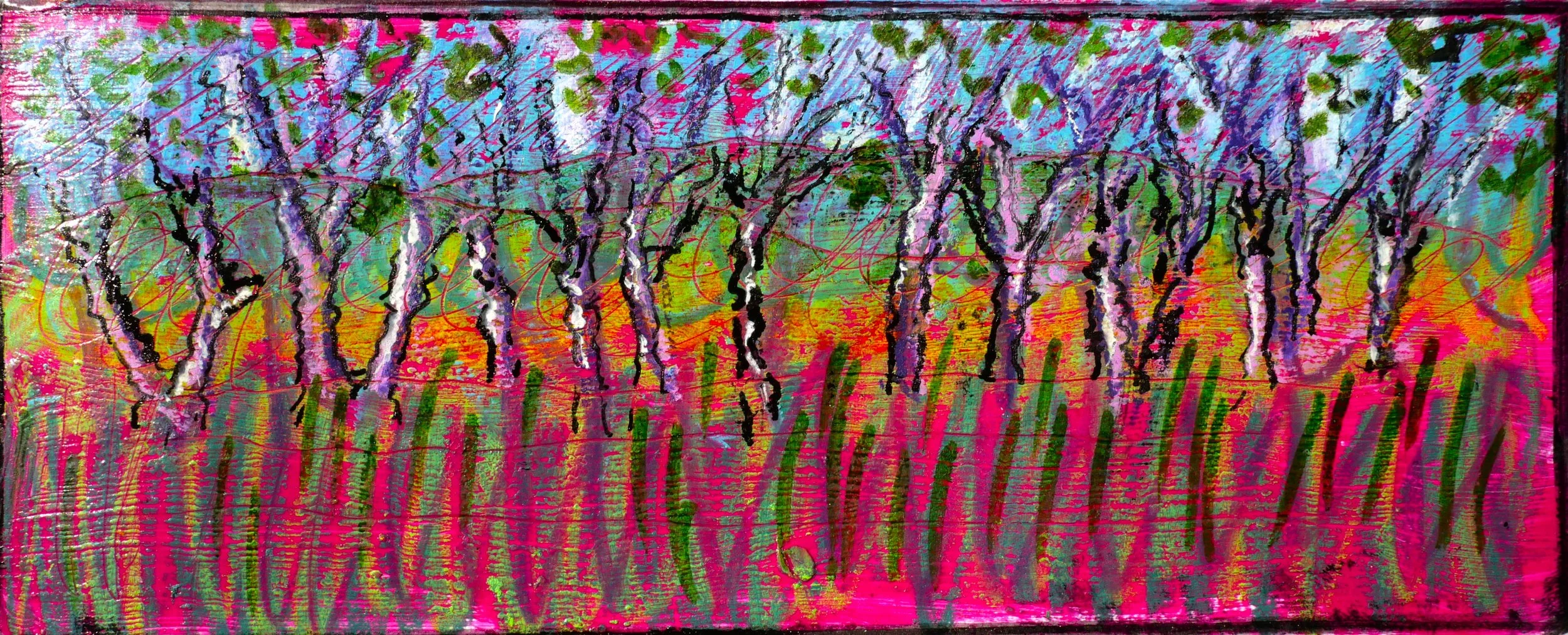 Study 27 (80x200) 
Water Colour, Brush Pens. Gouache and Oil Pastel.