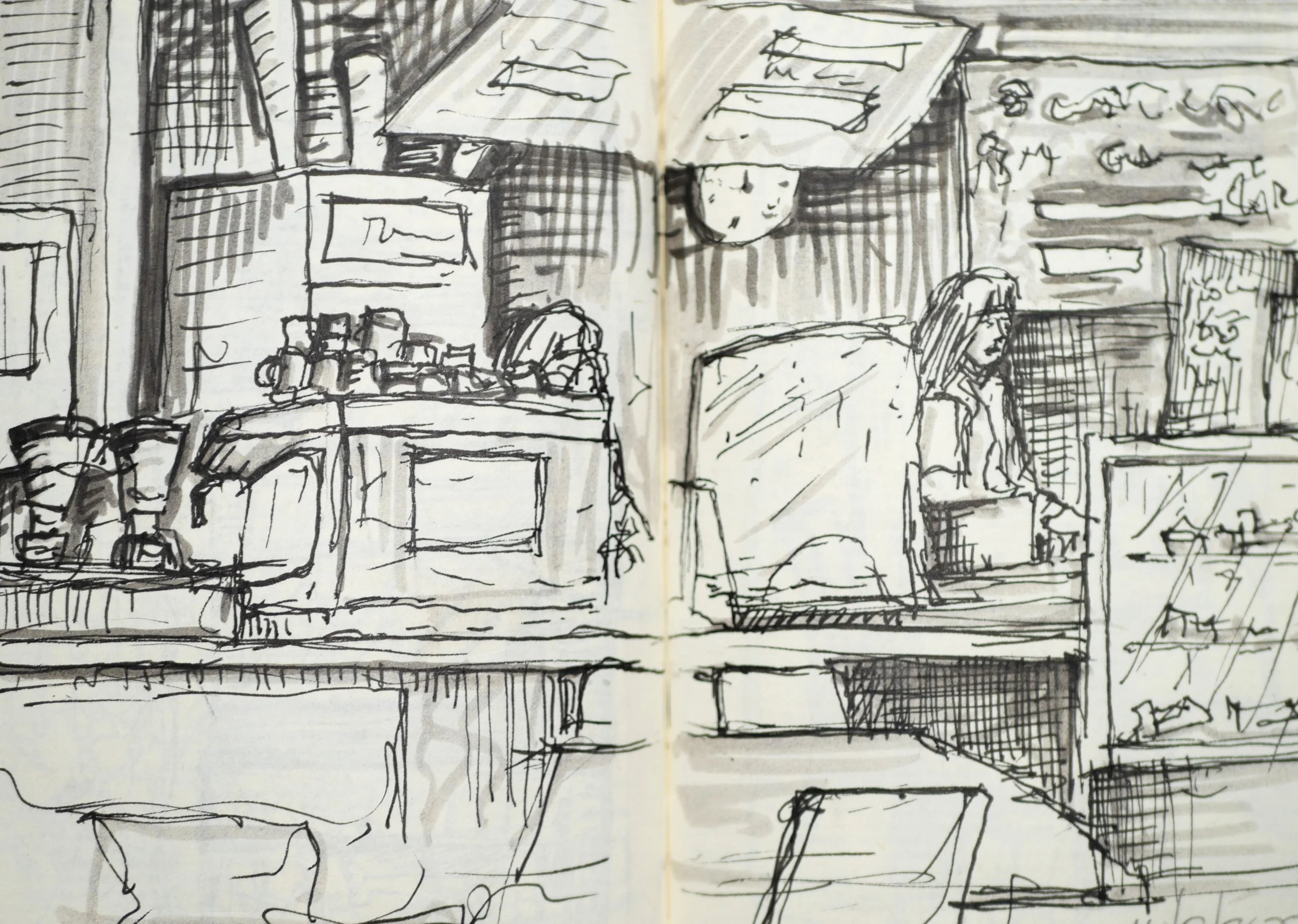 Kush Café, Nelson
 (140x180) 
Fibre Tipped Pen and Brush Pen