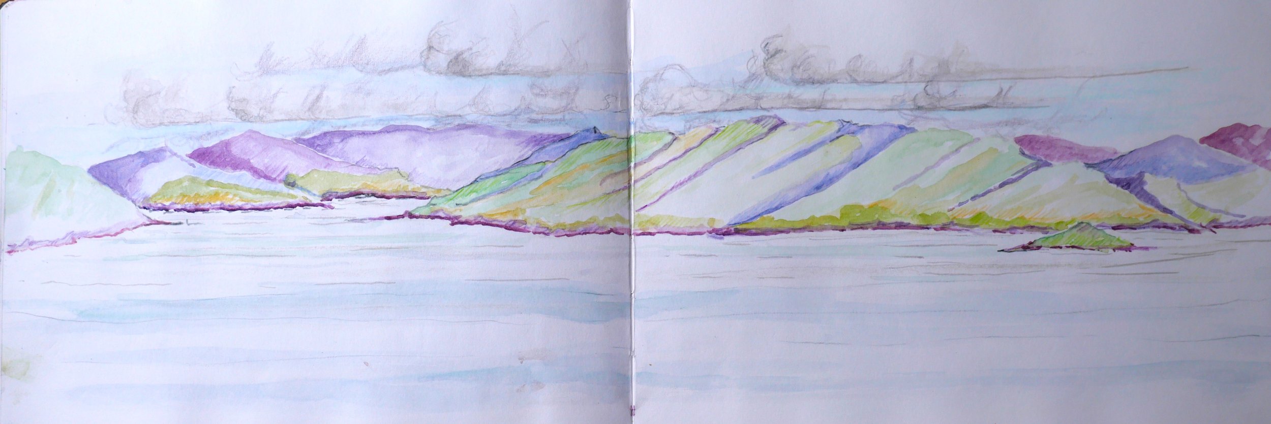 Study 4 (145x420)
Water Colour, Brush Pen, Crayon, Fibre Tipped Pen.