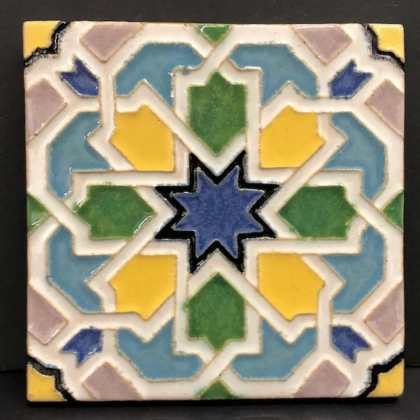 Calco Vintage Tile Moorish Star — Wells Antique Tile & Pottery