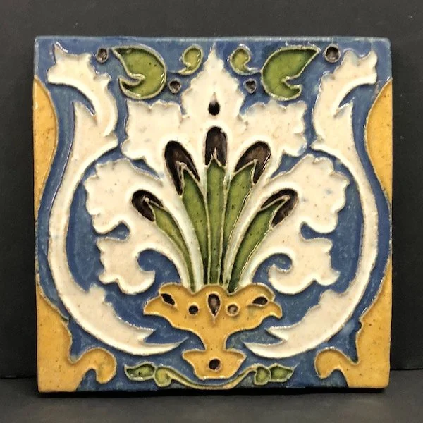 Calco Vintage Floral Tile — Wells Antique Tile & Pottery