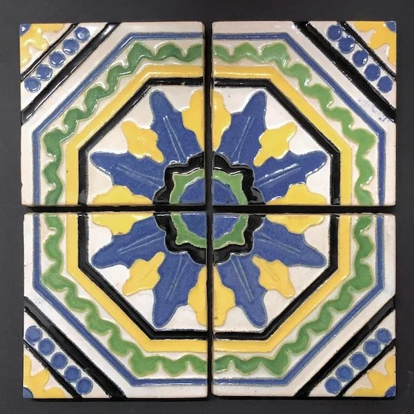 Calco Vintage Tile Set Spanish Revival — Wells Antique Tile & Pottery