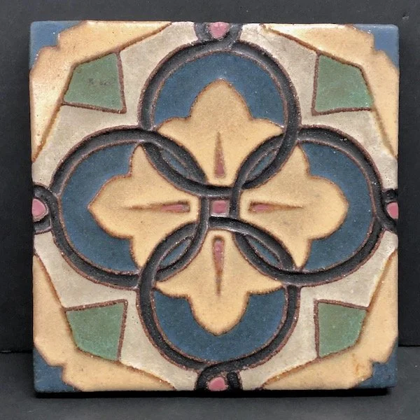 Vintage Floral Tile by Calco — Wells Antique Tile & Pottery