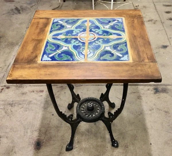 Catalina Tile Table in Wood & Iron