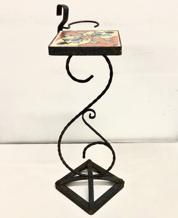 Tile Table with Drink Holder