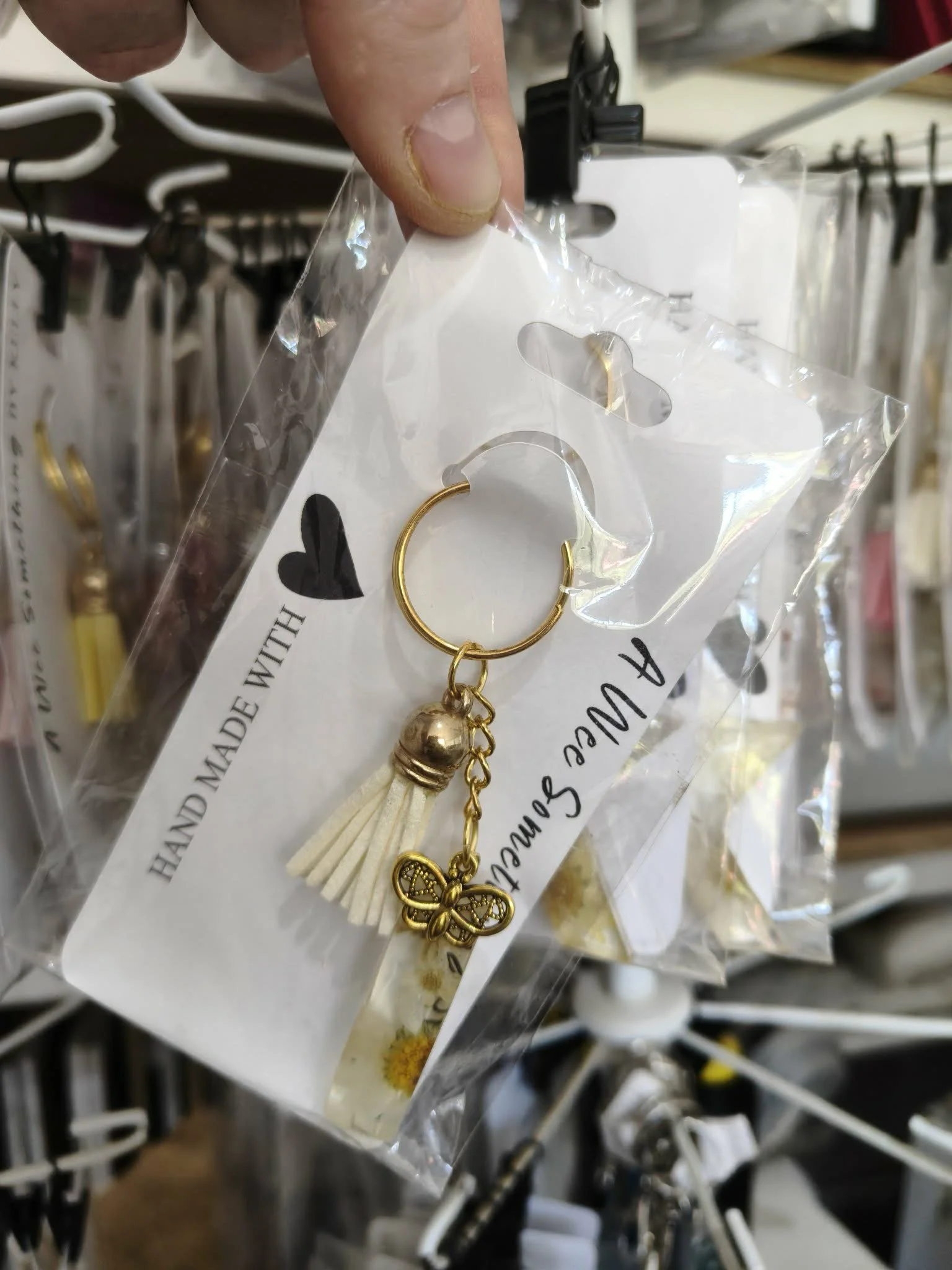 Resin Letter Flower Key Chain - Letter I