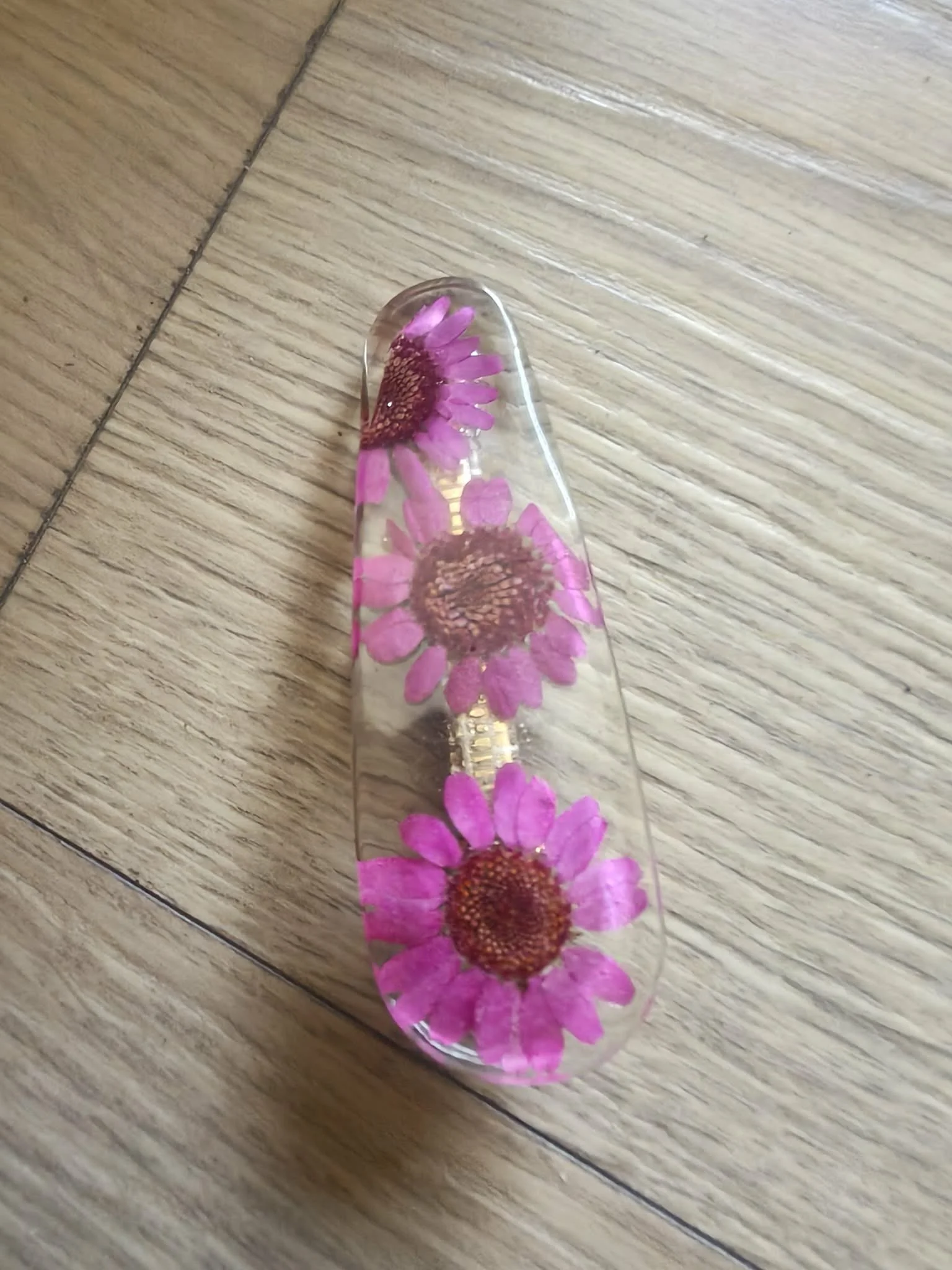Floral Hair Clip - Rounded Rectangle