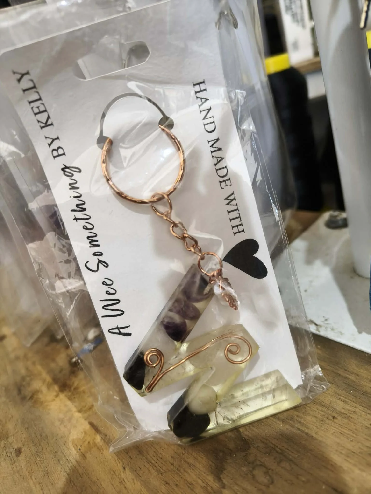 Orgonite Pyramid Wellbeing Key Chain - 5 Stone