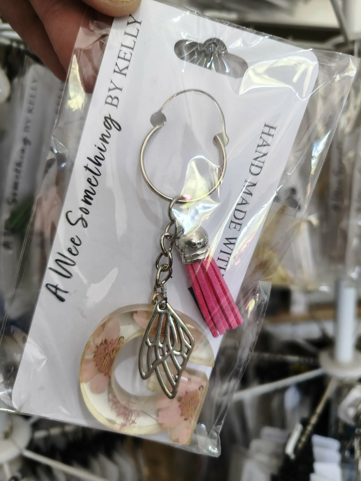 Resin Letter Flower Key Chain - Letter G