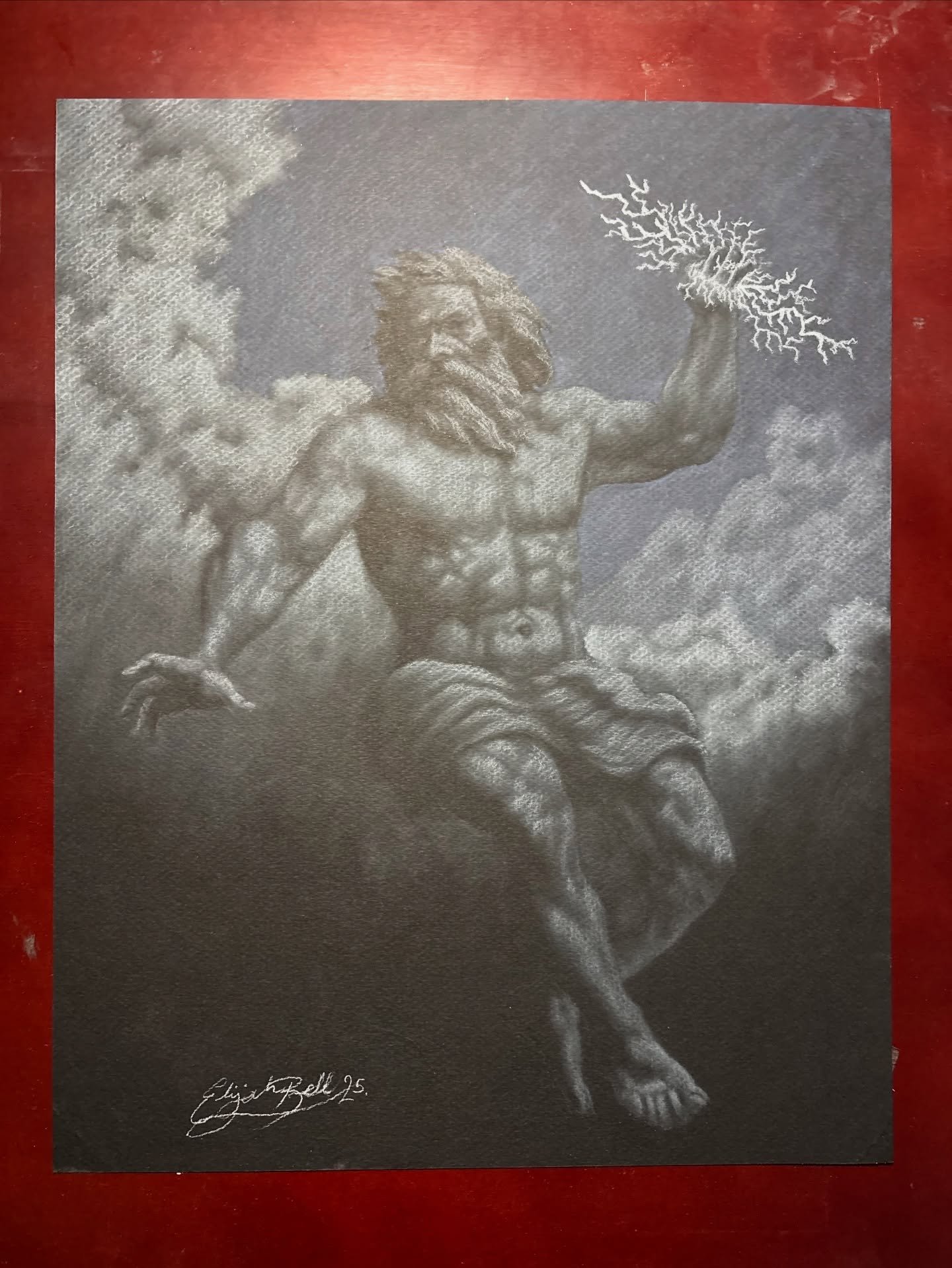 Zeus

11x14 pitt pastel on black canson paper

Not much to this of course, zeus is zeus- it did take me awhile though to get the pose and anatomy down. Referenced idk how many photos. Originally i had him with almost like a blanket or sheet but reali