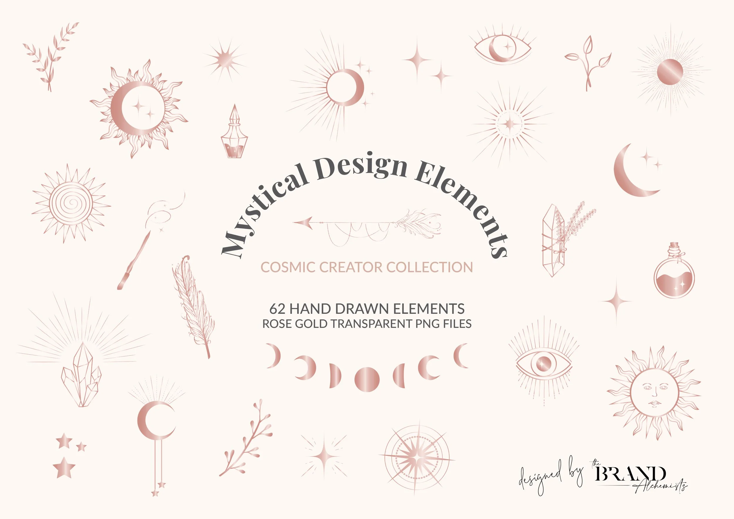 Mystical Design Elements - Rose Gold